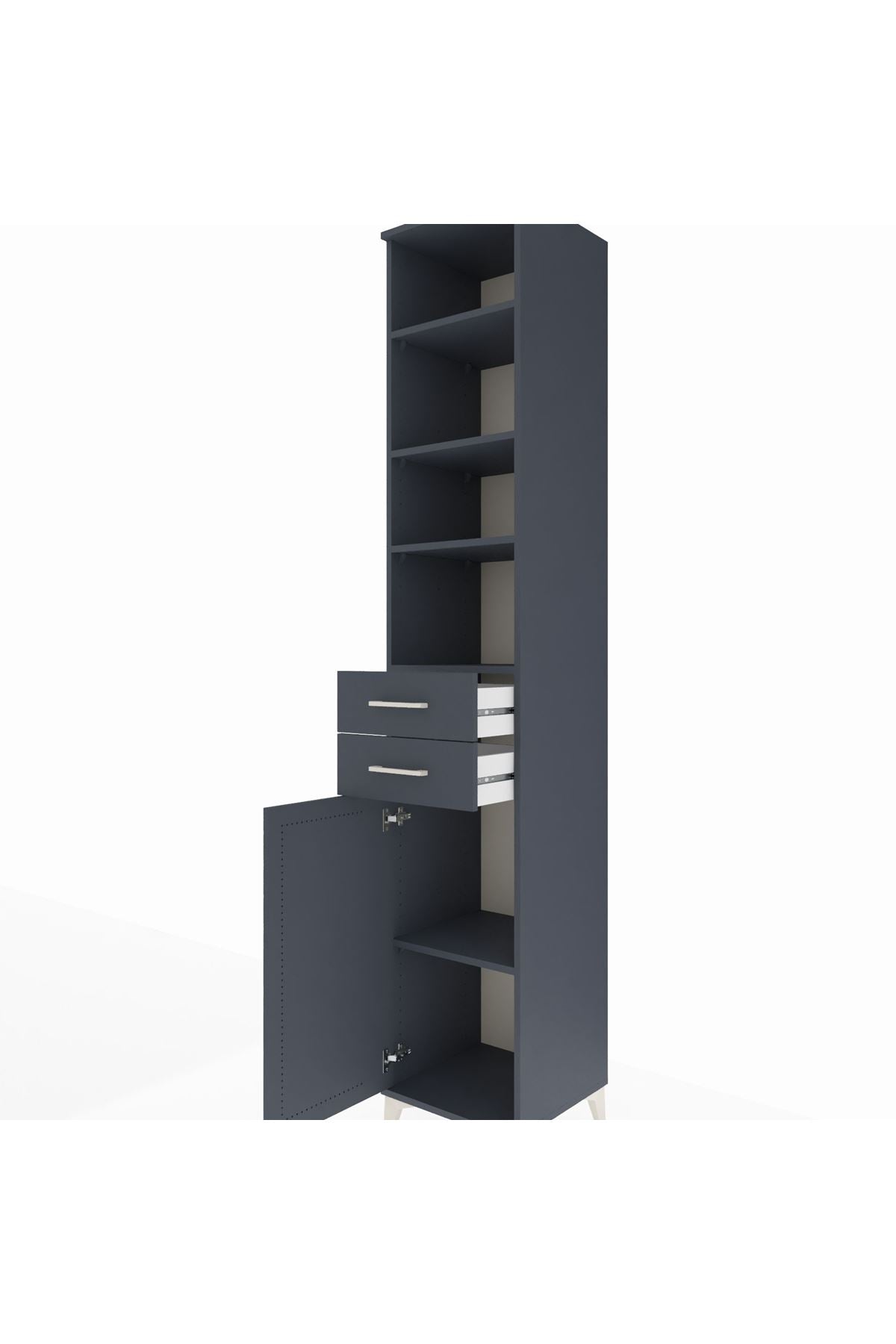 Hyperion Dolap 5 Raflı 2 Çekmeceli Tek Kapaklı 44x44x243 - S64M142V5B