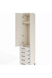 Hyperion Dolap 2 Raflı 5 Çekmeceli Tek Askılı 44x44x243 - S64M144V1B