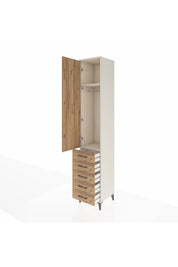 Hyperion Dolap 2 Raflı 5 Çekmeceli Tek Askılı 44x44x243 - S64M144V3B