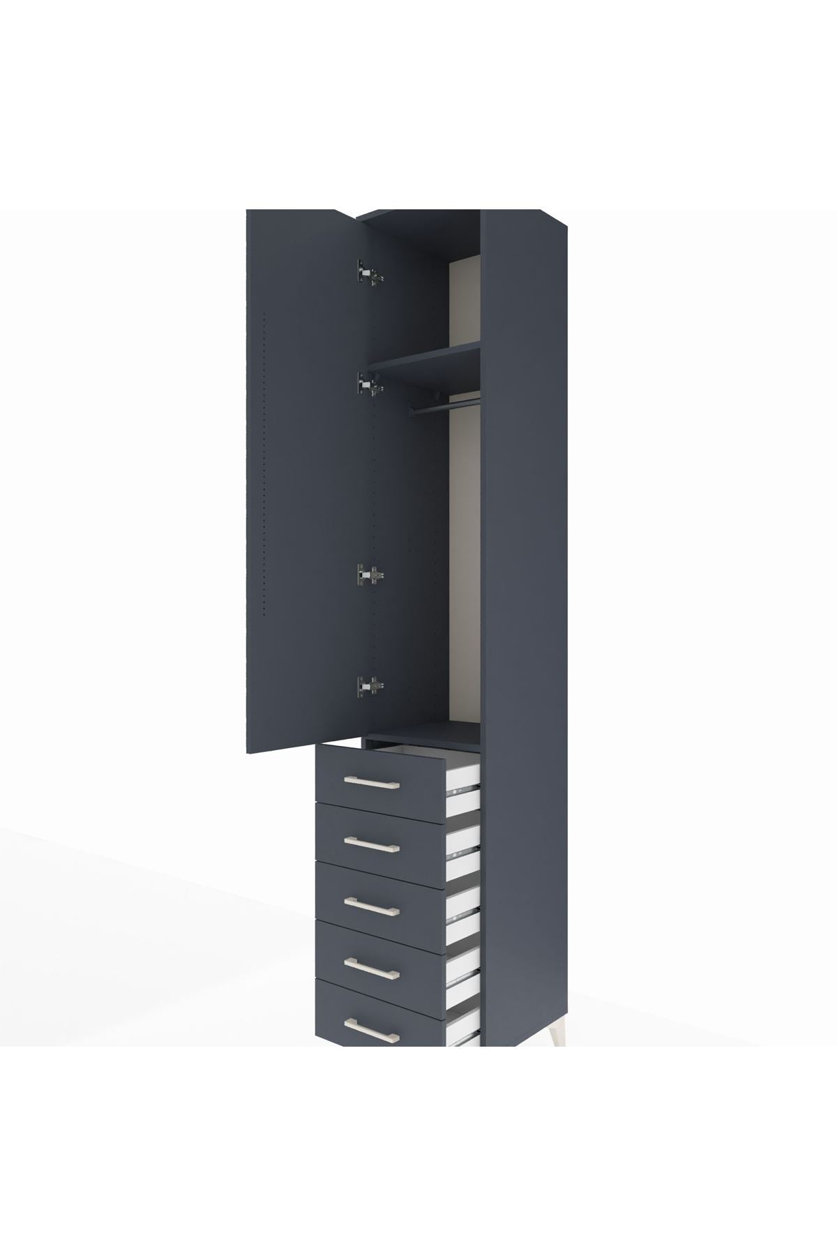 Hyperion Dolap 2 Raflı 5 Çekmeceli Tek Askılı 44x44x243 - S64M144V5B