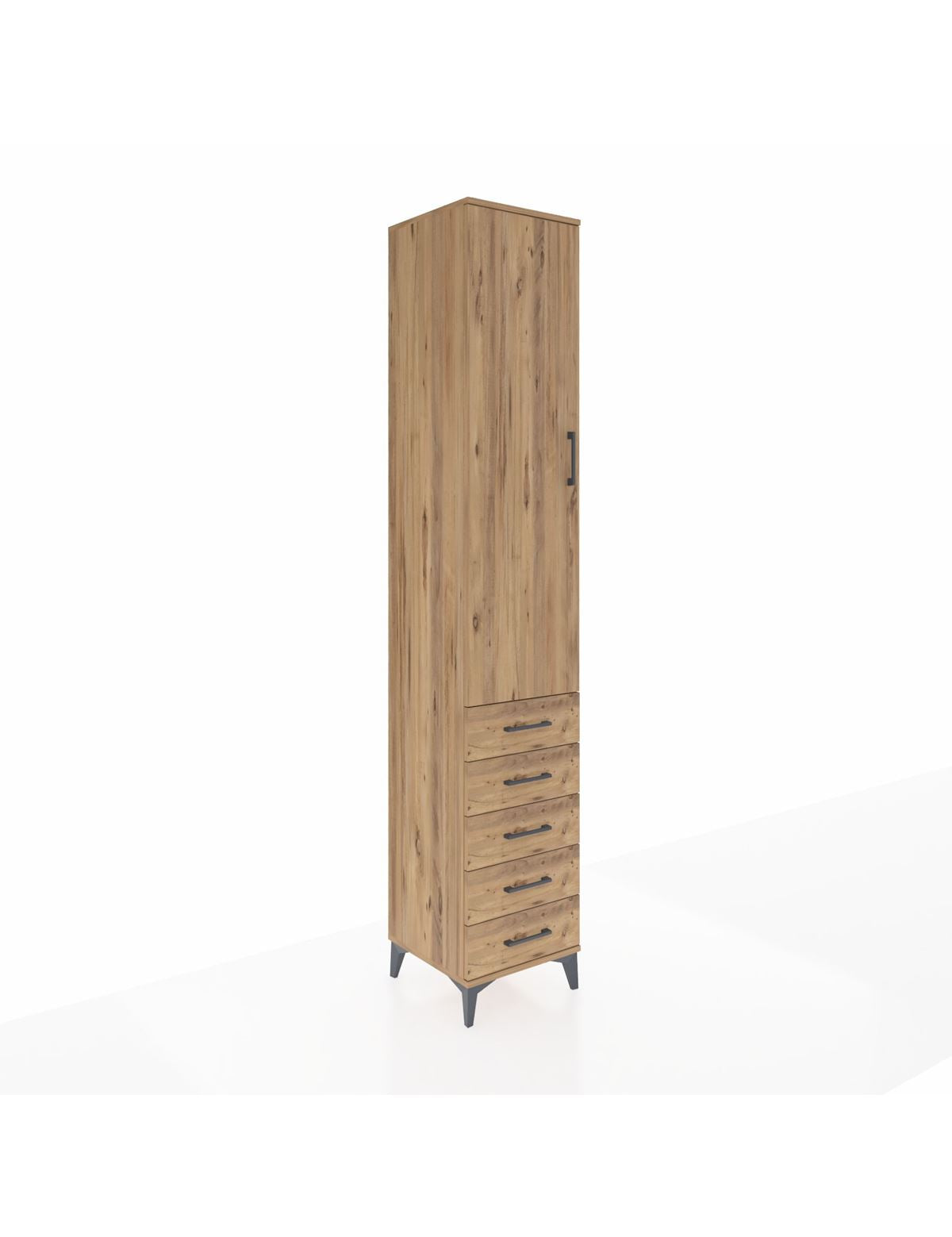 Hyperion Dolap 2 Raflı 5 Çekmeceli Tek Askılı 44x44x243 - S64M144V9B