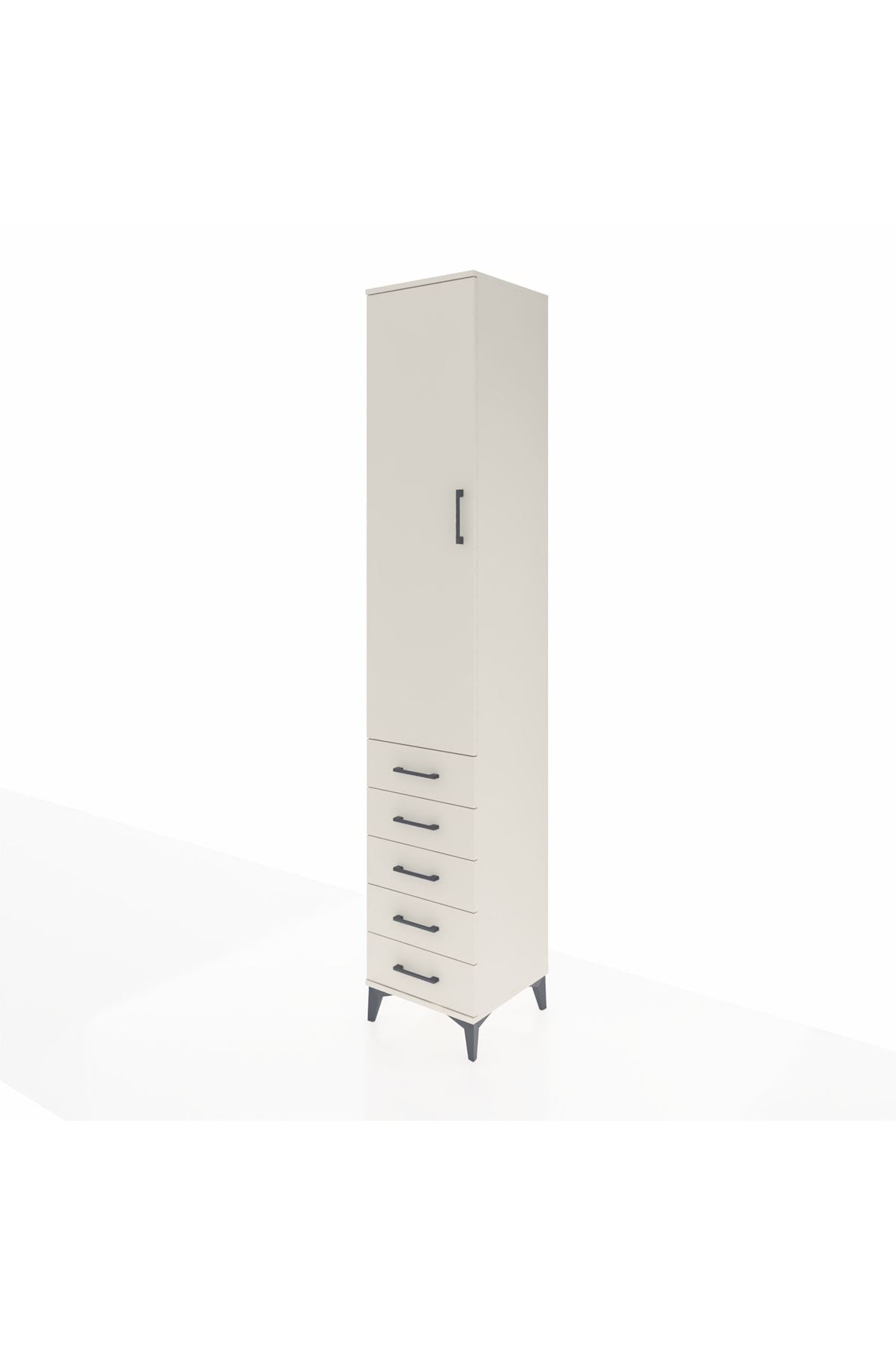 Hyperion Dolap 4 Raflı 5 Çekmeceli Tek Kapaklı 44x44x243 - S64M145V1B