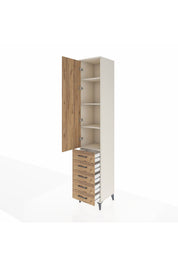 Hyperion Dolap 4 Raflı 5 Çekmeceli Tek Kapaklı 44x44x243 - S64M145V3B