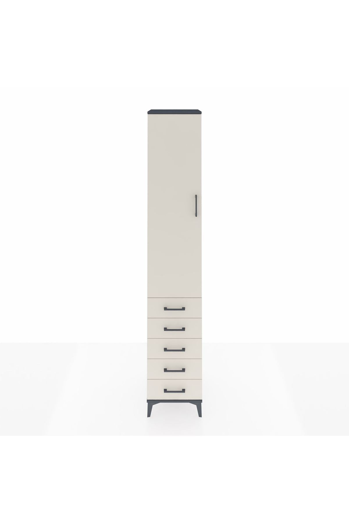 Hyperion Dolap 4 Raflı 5 Çekmeceli Tek Kapaklı 44x44x243 - S64M145V4B