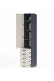 Hyperion Dolap 4 Raflı 5 Çekmeceli Tek Kapaklı 44x44x243 - S64M145V4B