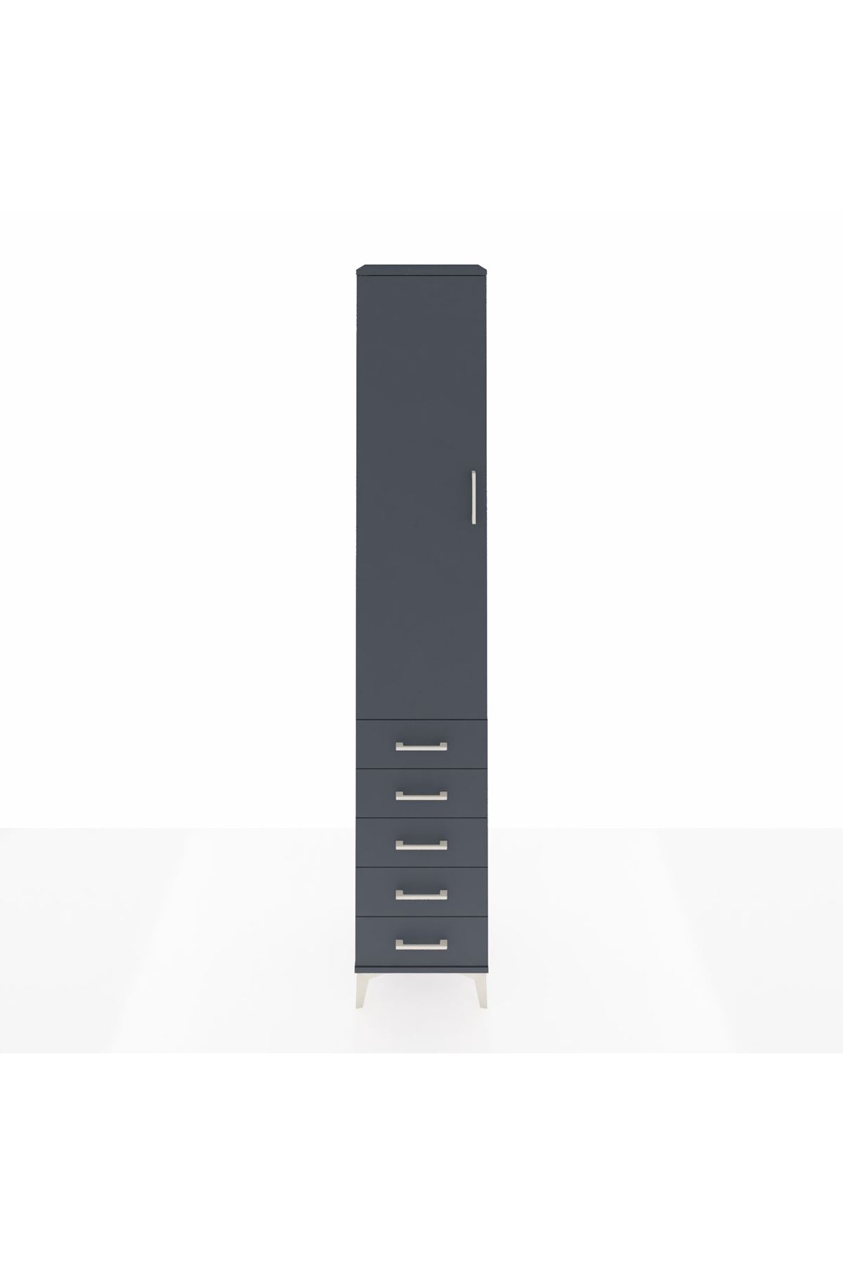 Hyperion Dolap 4 Raflı 5 Çekmeceli Tek Kapaklı 44x44x243 - S64M145V5B