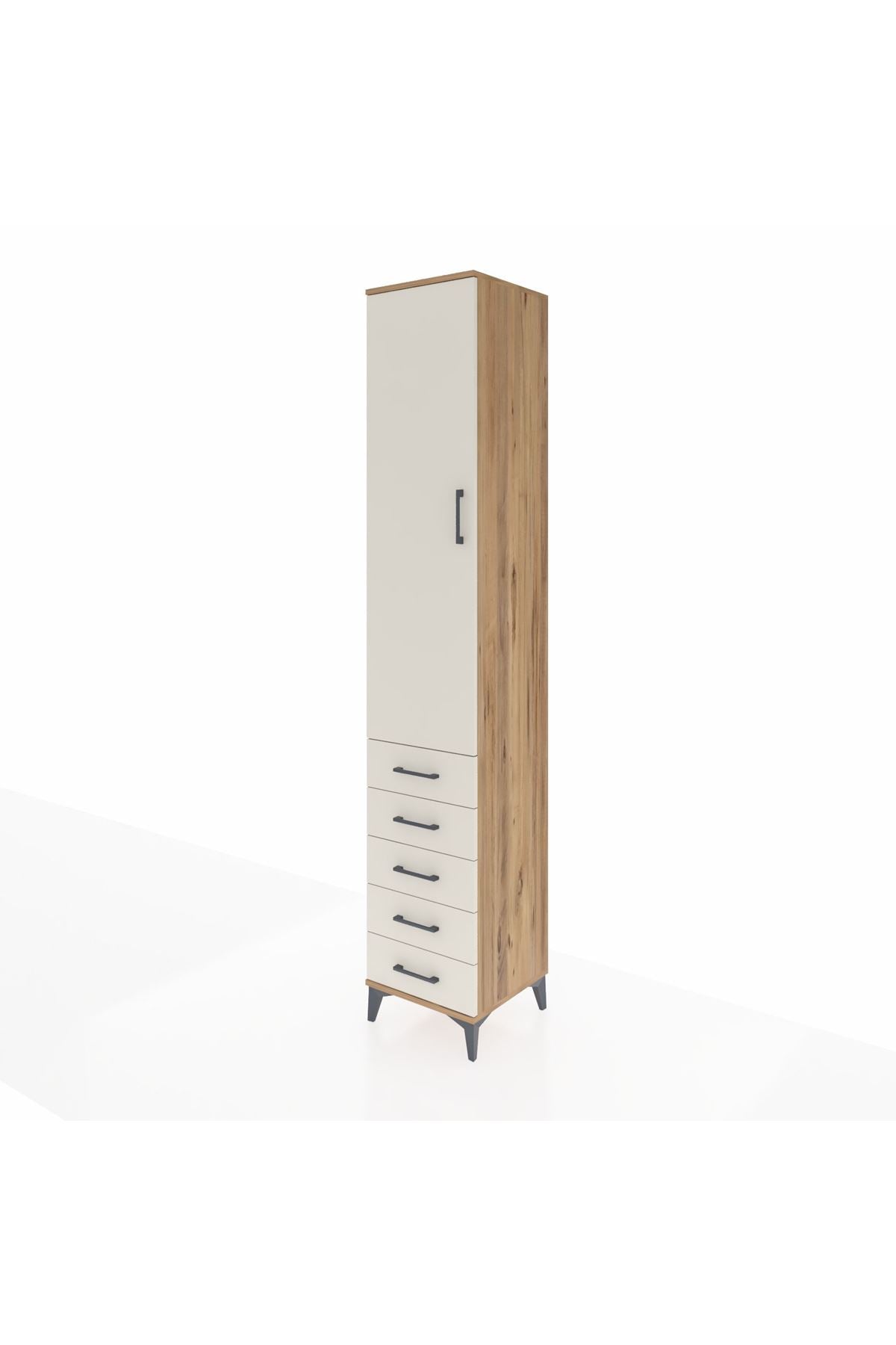 Hyperion Dolap 4 Raflı 5 Çekmeceli Tek Kapaklı 44x44x243 - S64M145V7B