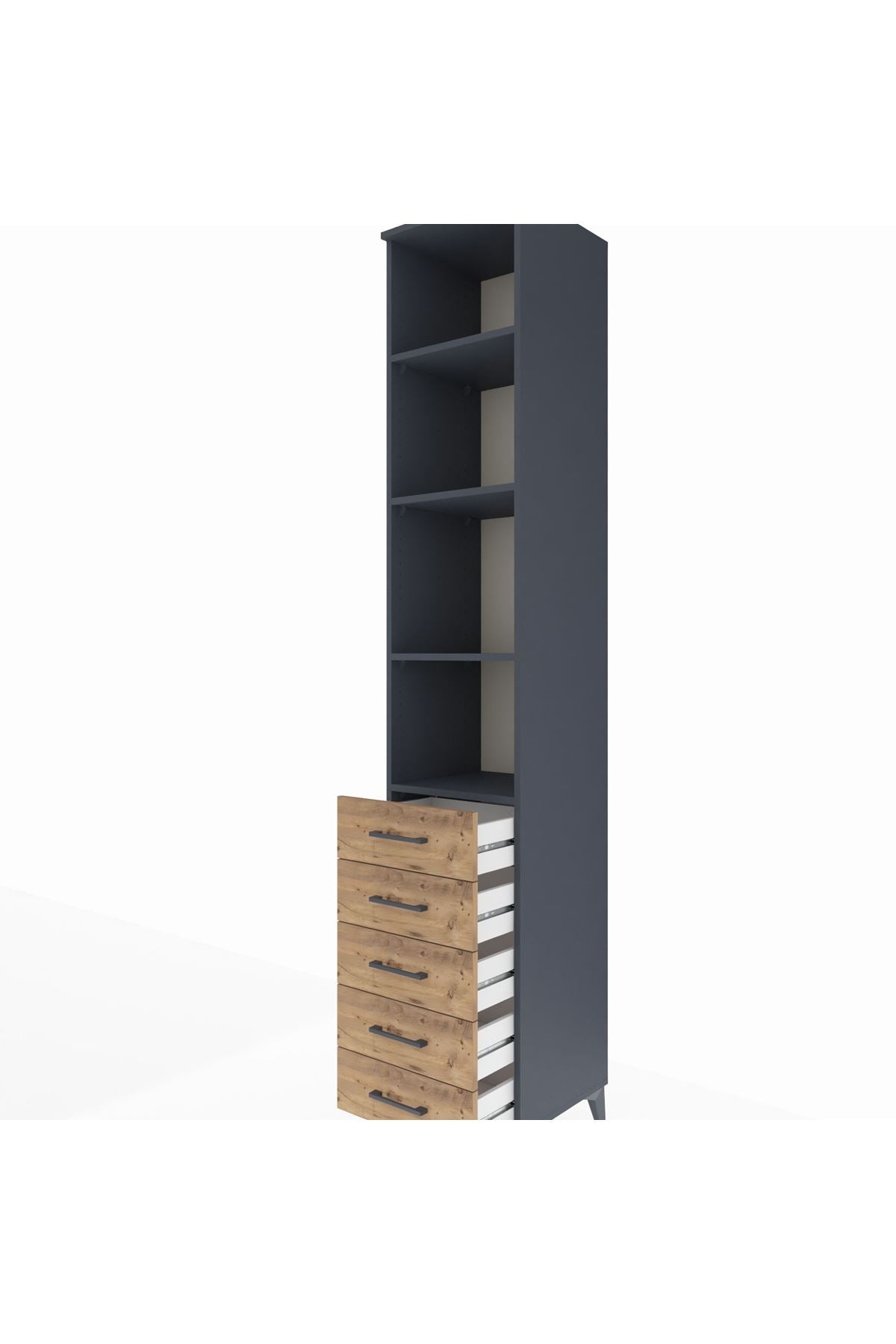 Hyperion Dolap 4 Raflı 5 Çekmeceli 44x44x243 - S64M146V6B