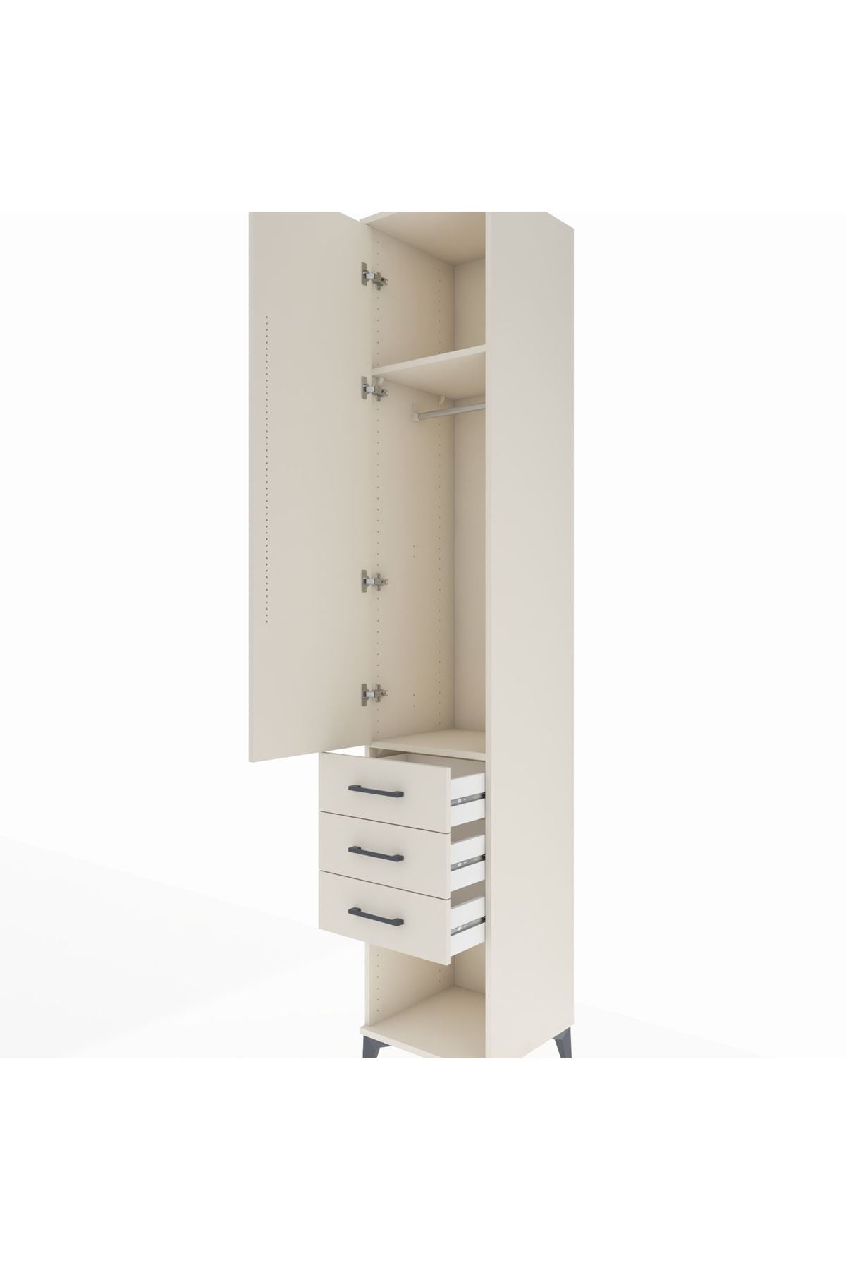 Hyperion Dolap 2 Raflı 3 Çekmeceli Tek Askılı 44x44x243 - S64M147V1B