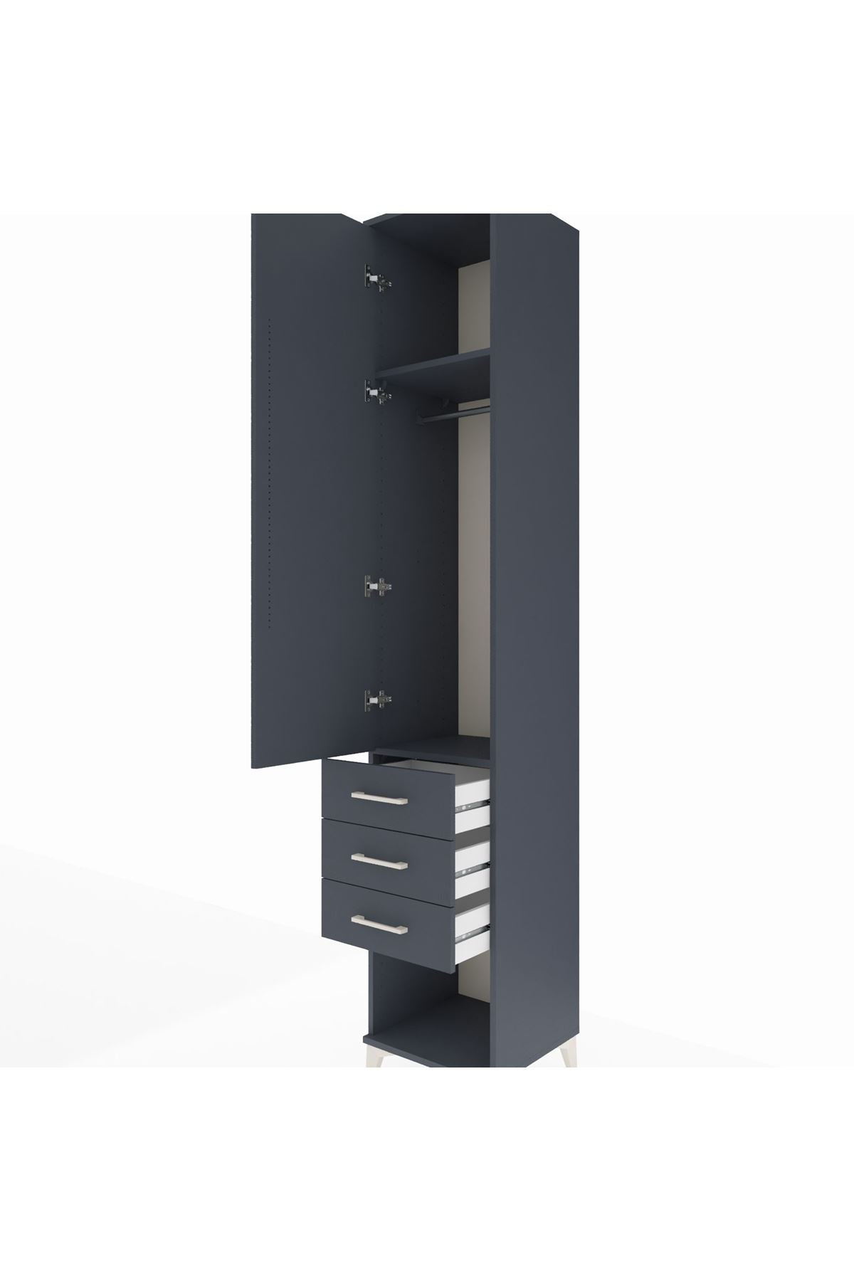 Hyperion Dolap 2 Raflı 3 Çekmeceli Tek Askılı 44x44x243 - S64M147V5B
