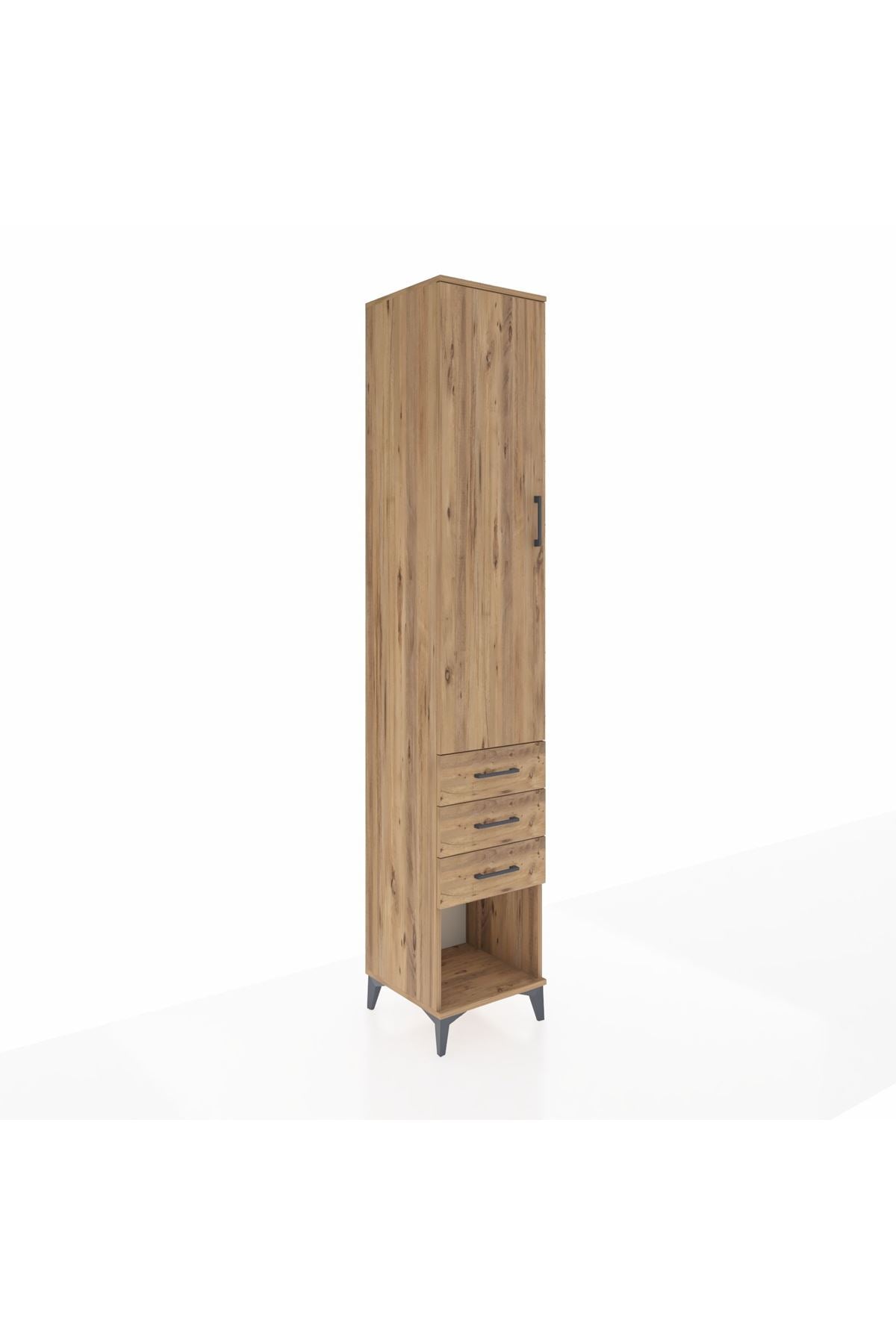 Hyperion Dolap 4 Raflı 3 Çekmeceli Tek Kapaklı 44x44x243 - S64M148V9B