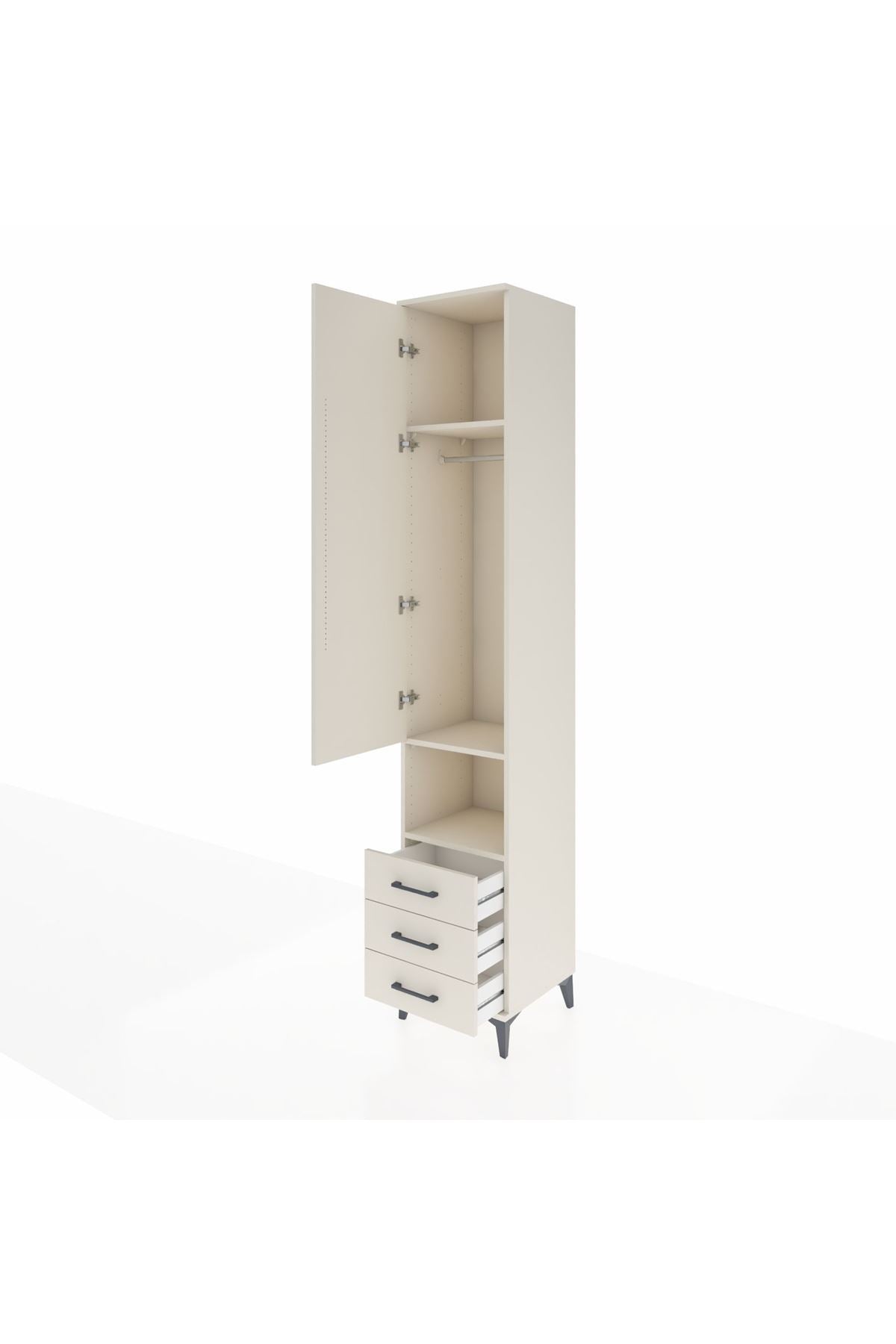 Hyperion Dolap 3 Raflı 3 Çekmeceli Tek Kapaklı 44x44x243 - S64M150V1B