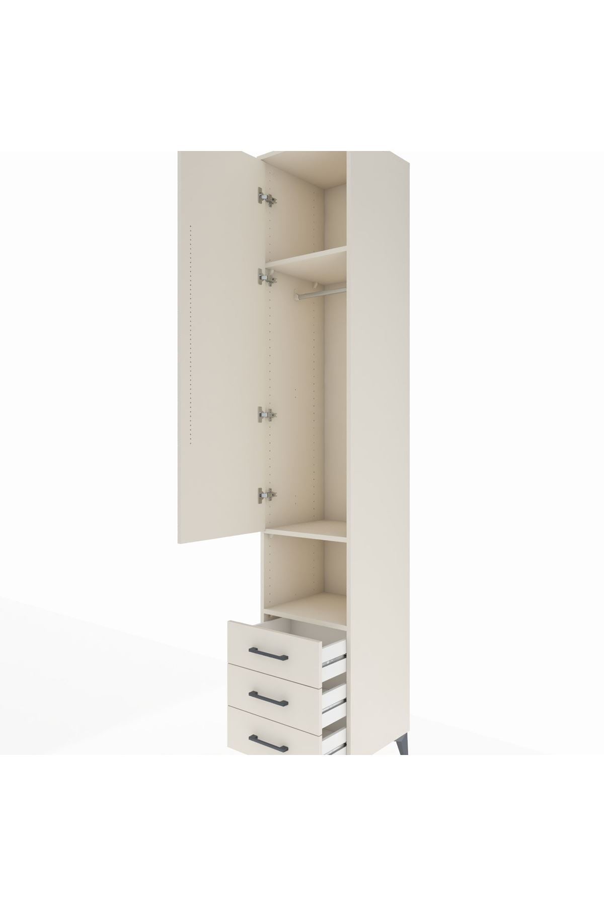 Hyperion Dolap 3 Raflı 3 Çekmeceli Tek Kapaklı 44x44x243 - S64M150V1B