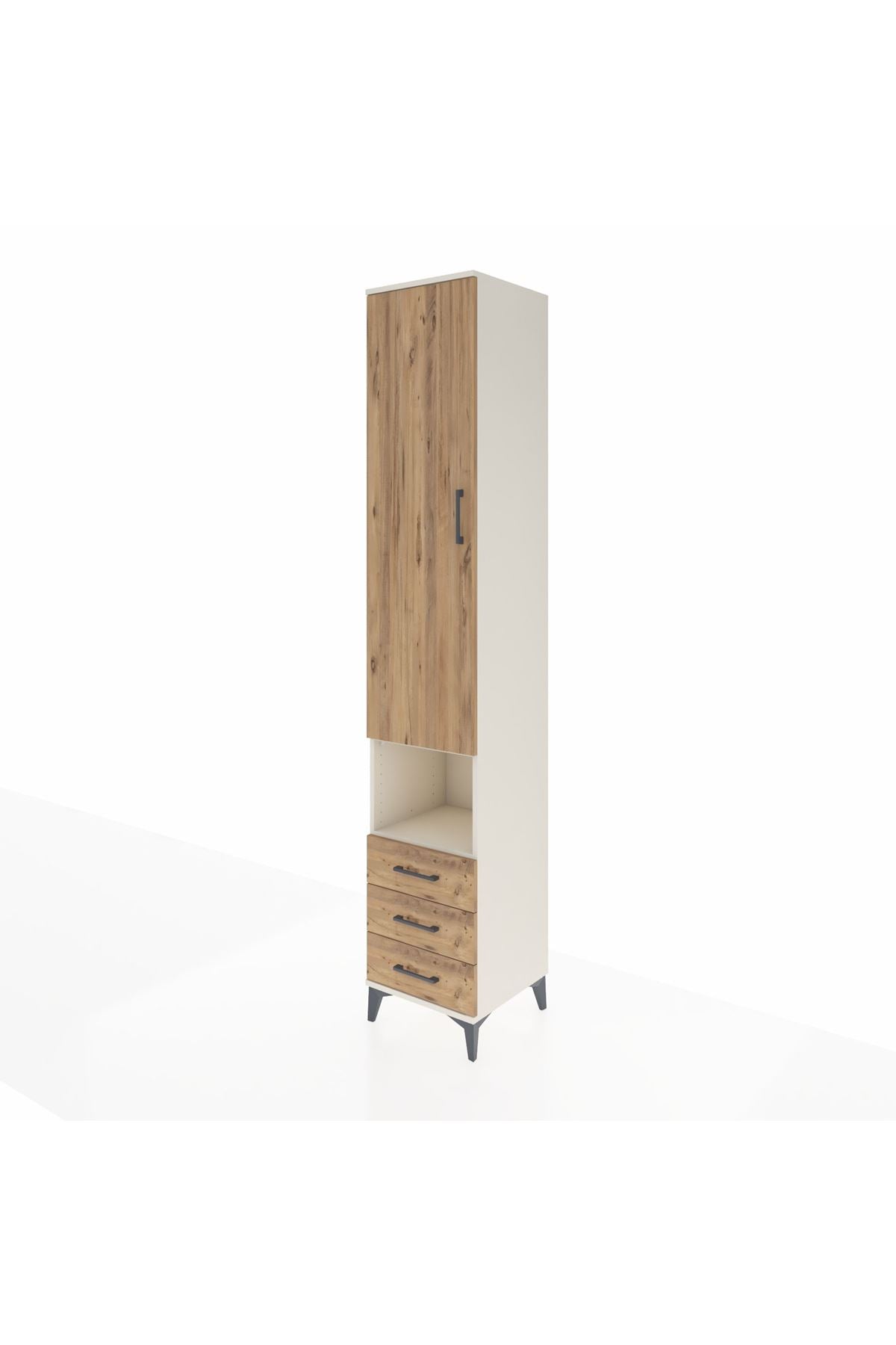 Hyperion Dolap 3 Raflı 3 Çekmeceli Tek Kapaklı 44x44x243 - S64M150V3B