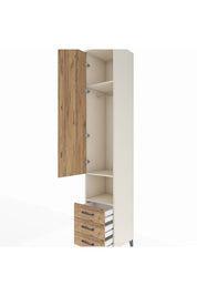 Hyperion Dolap 3 Raflı 3 Çekmeceli Tek Kapaklı 44x44x243 - S64M150V3B