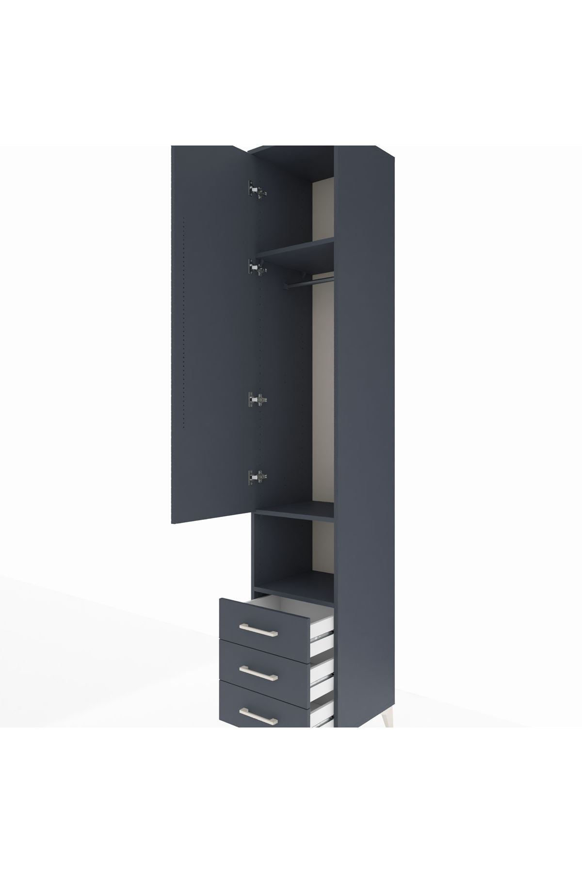 Hyperion Dolap 3 Raflı 3 Çekmeceli Tek Kapaklı 44x44x243 - S64M150V5B