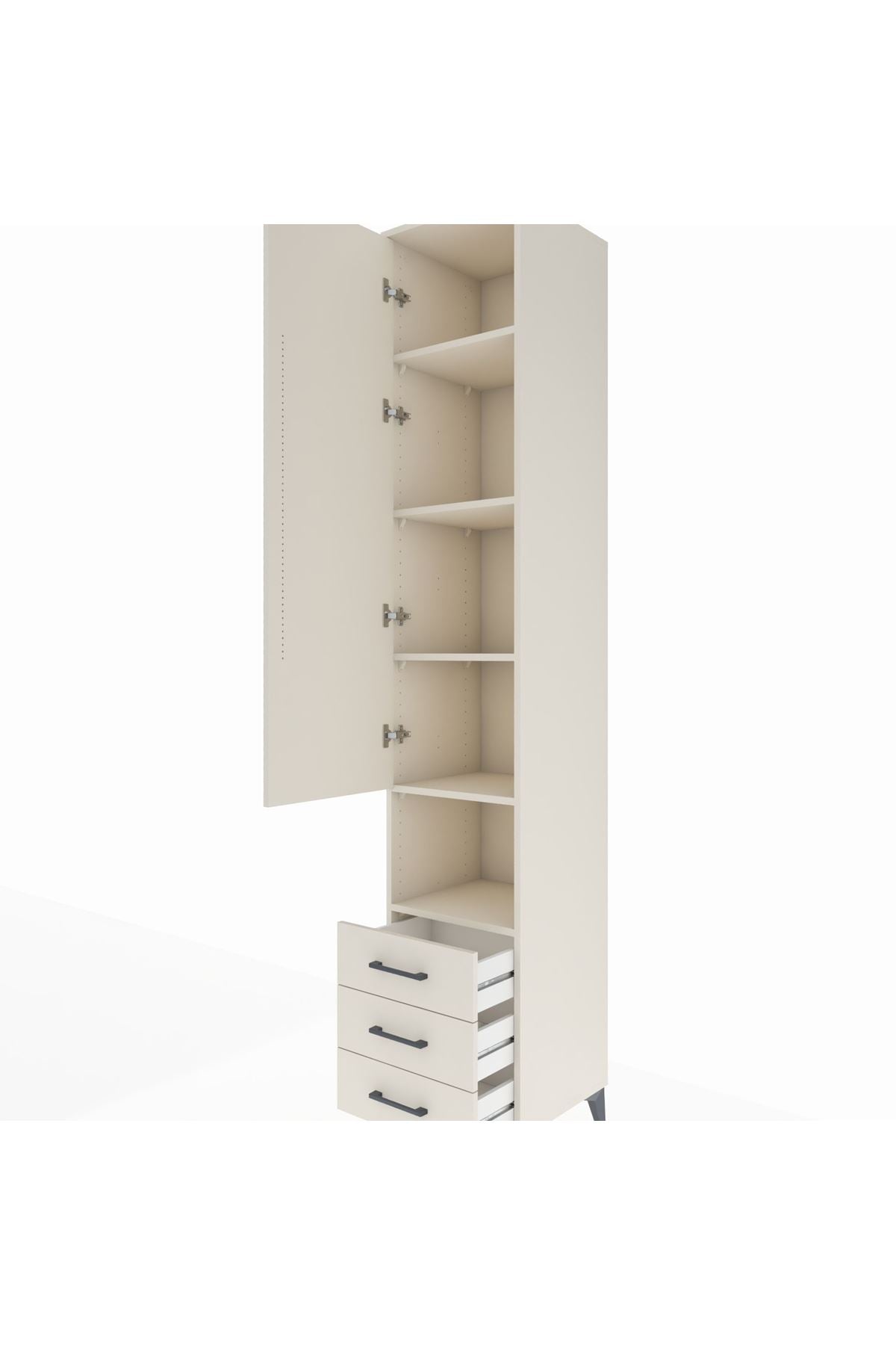 Hyperion Dolap 5 Raflı 3 Çekmeceli Tek Kapaklı 44x44x243 - S64M151V1B