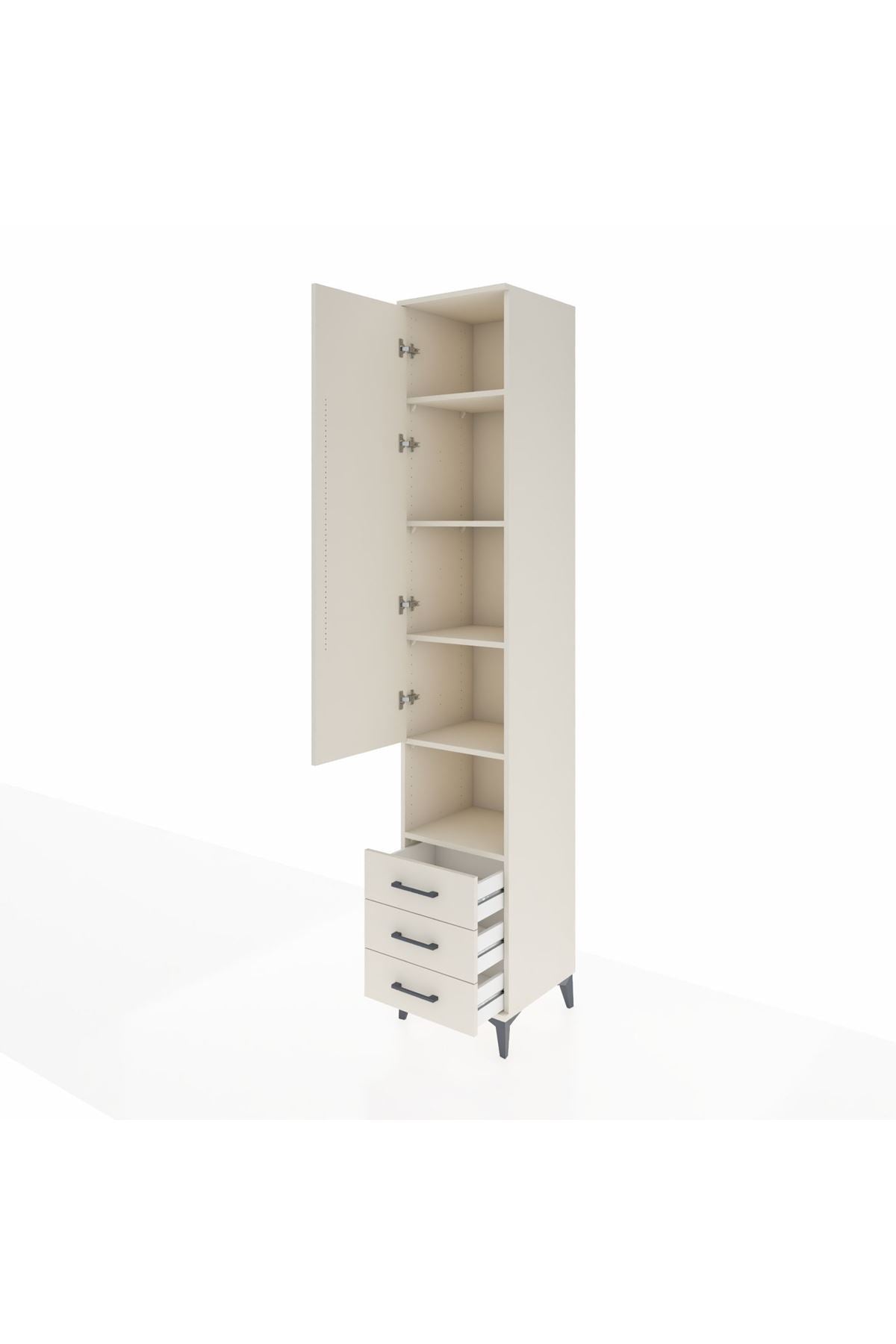 Hyperion Dolap 5 Raflı 3 Çekmeceli Tek Kapaklı 44x44x243 - S64M151V1B