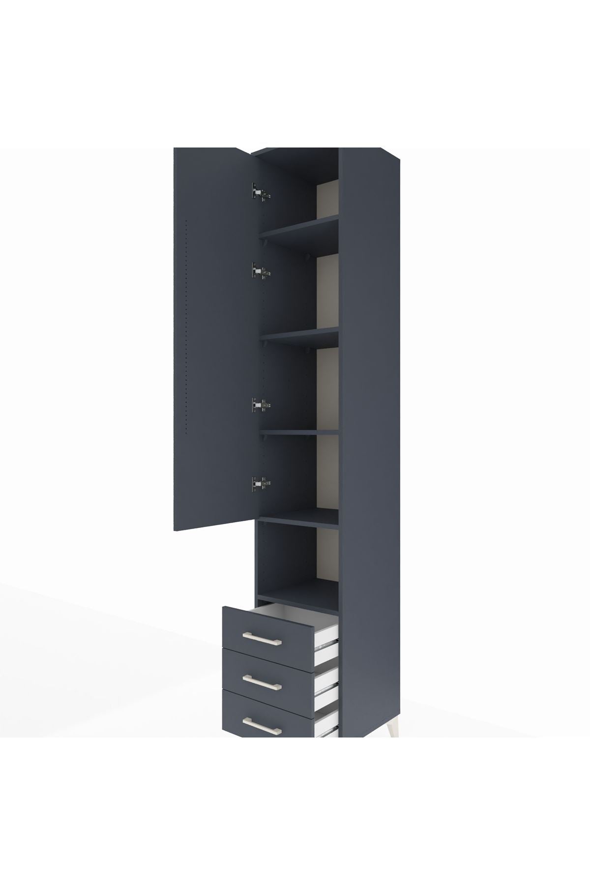 Hyperion Dolap 5 Raflı 3 Çekmeceli Tek Kapaklı 44x44x243 - S64M151V5B