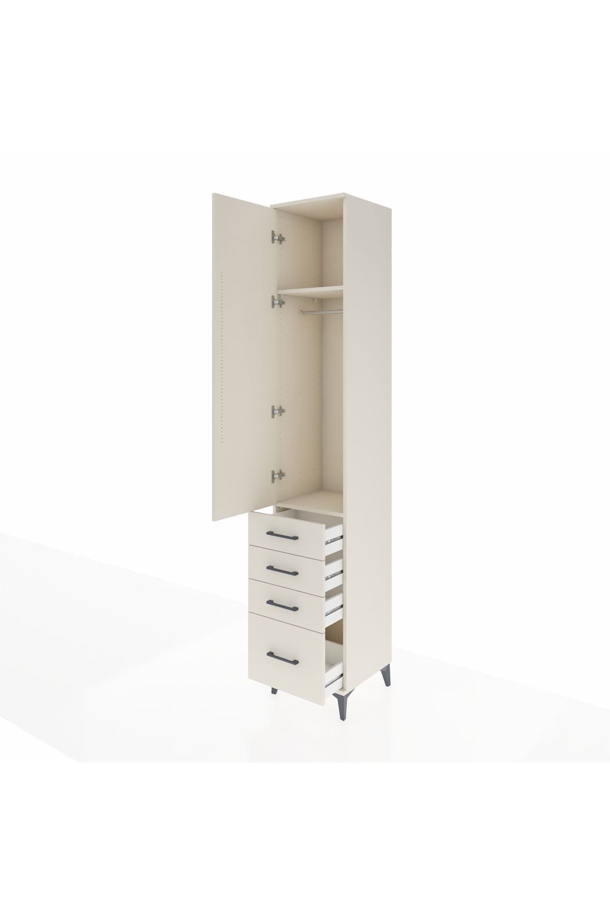 Hyperion Dolap 2 Raflı 4 Çekmeceli Tek Askılı 44x44x243 - S64M152V1B