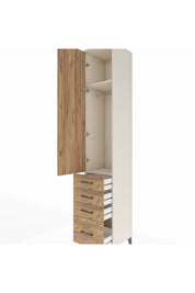 Hyperion Dolap 2 Raflı 4 Çekmeceli Tek Askılı 44x44x243 - S64M152V3B
