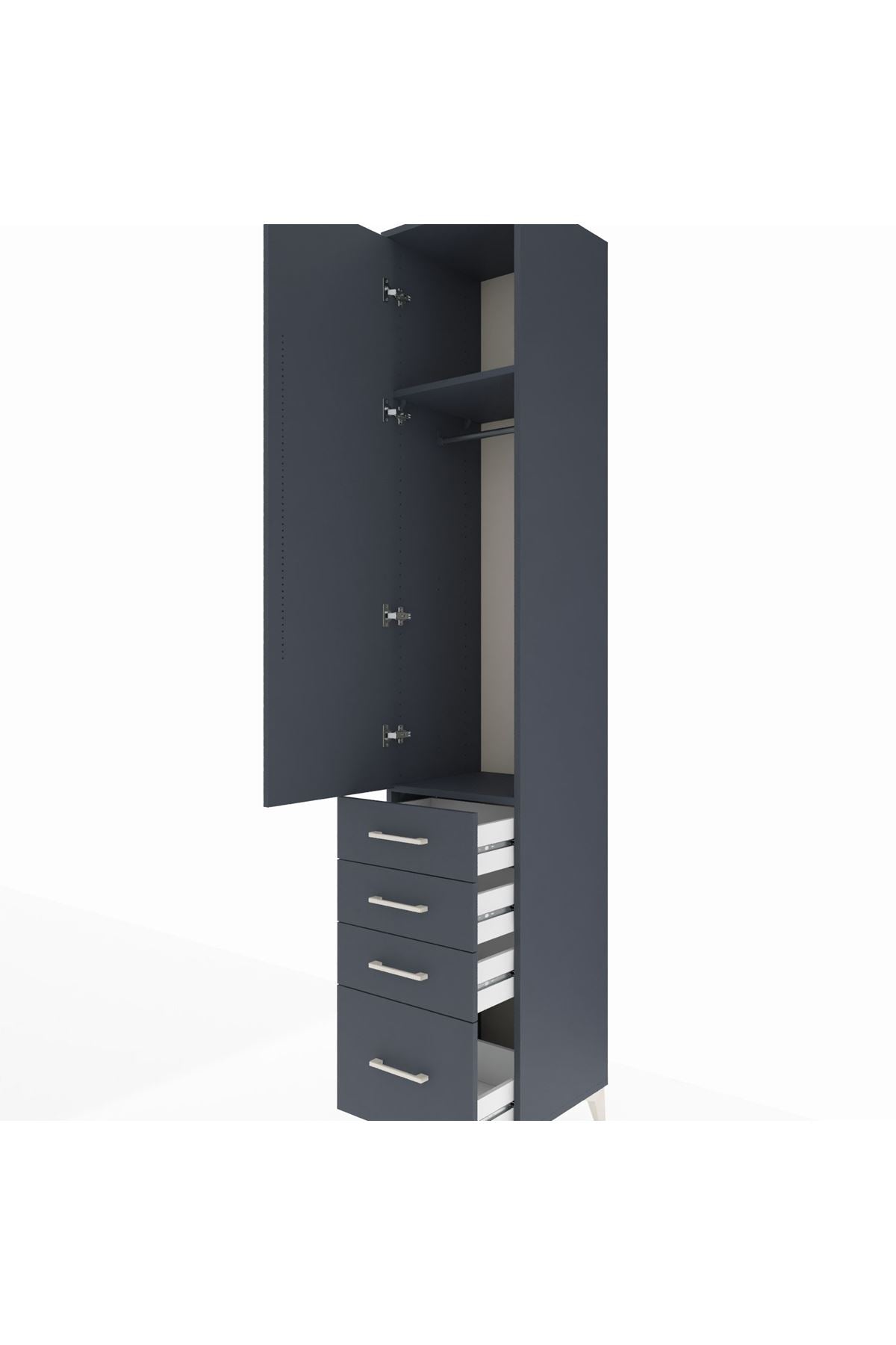 Hyperion Dolap 2 Raflı 4 Çekmeceli Tek Askılı 44x44x243 - S64M152V5B