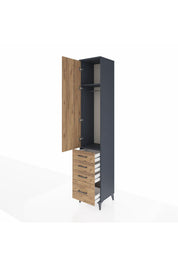 Hyperion Dolap 2 Raflı 4 Çekmeceli Tek Askılı 44x44x243 - S64M152V6B