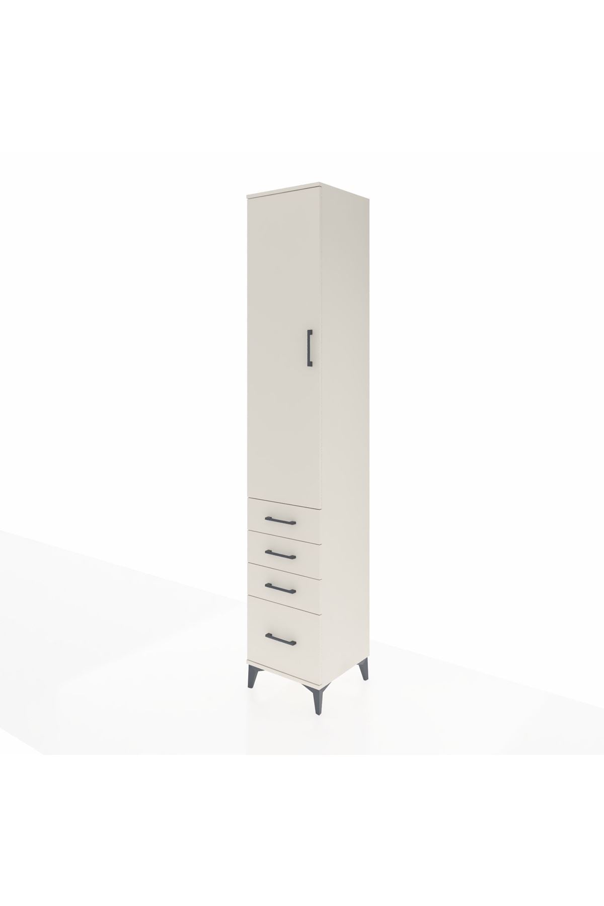 Hyperion Dolap 4 Raflı 4 Çekmeceli Tek Kapaklı 44x44x243 - S64M153V1B