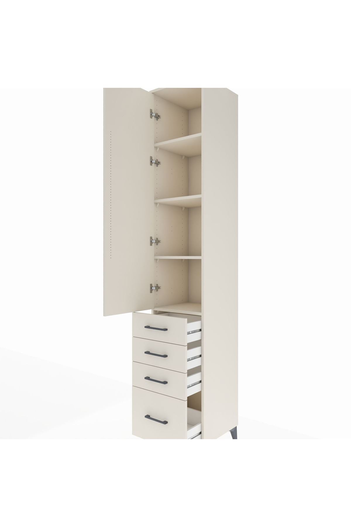 Hyperion Dolap 4 Raflı 4 Çekmeceli Tek Kapaklı 44x44x243 - S64M153V1B