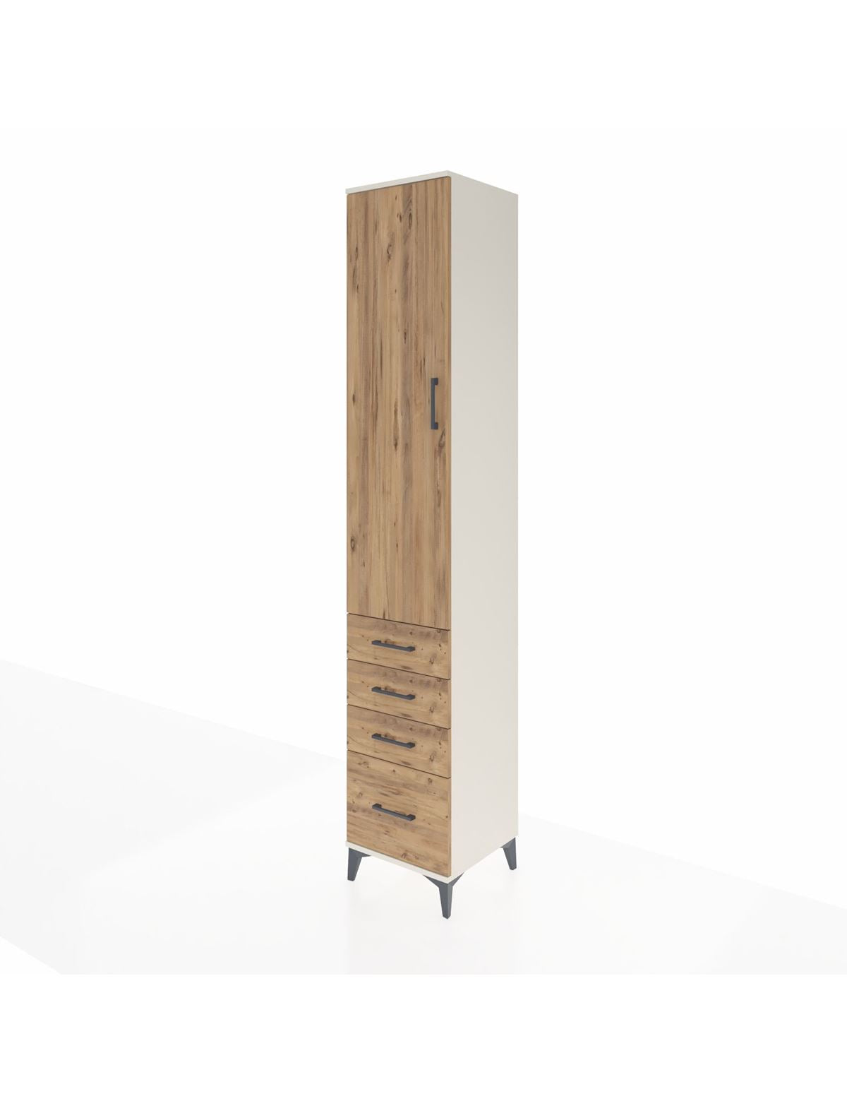 Hyperion Dolap 4 Raflı 4 Çekmeceli Tek Kapaklı 44x44x243 - S64M153V3B