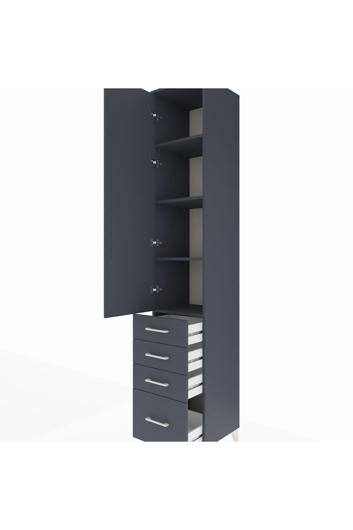Hyperion Dolap 4 Raflı 4 Çekmeceli Tek Kapaklı 44x44x243 - S64M153V5B
