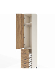 Hyperion Dolap 2 Raflı 4 Çekmeceli Tek Askılı 44x44x243 - S64M154V3B