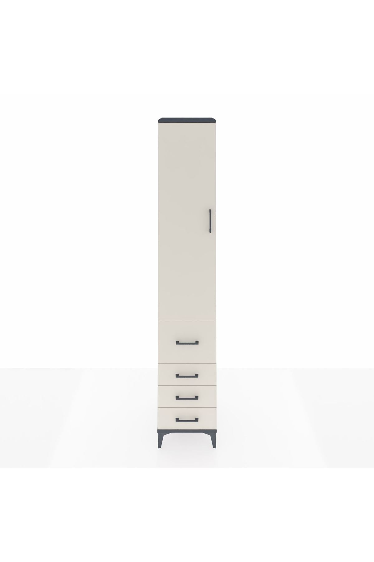 Hyperion Dolap 4 Raflı 4 Çekmeceli Tek Kapaklı 44x44x243 - S64M155V4B