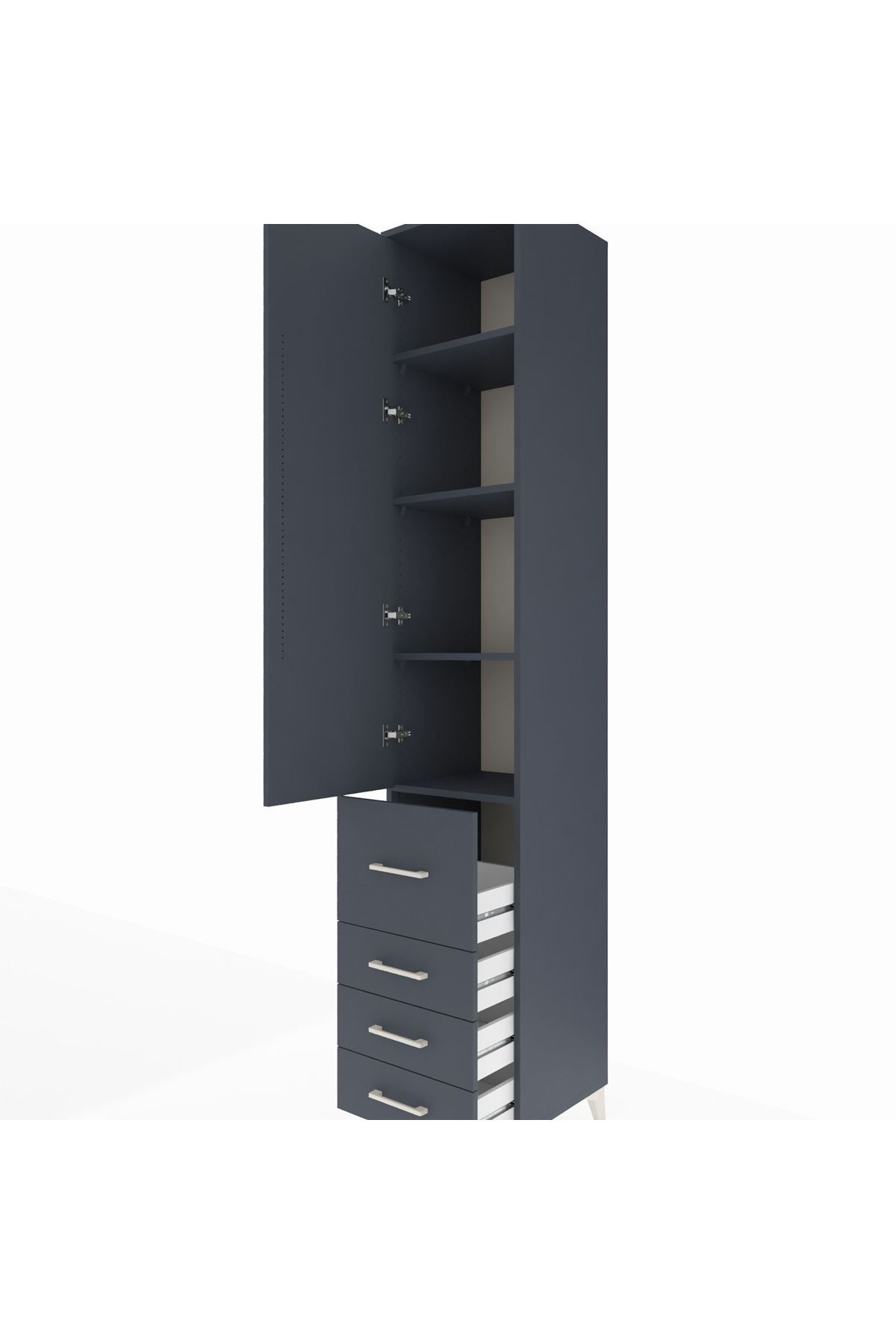 Hyperion Dolap 4 Raflı 4 Çekmeceli Tek Kapaklı 44x44x243 - S64M155V5B