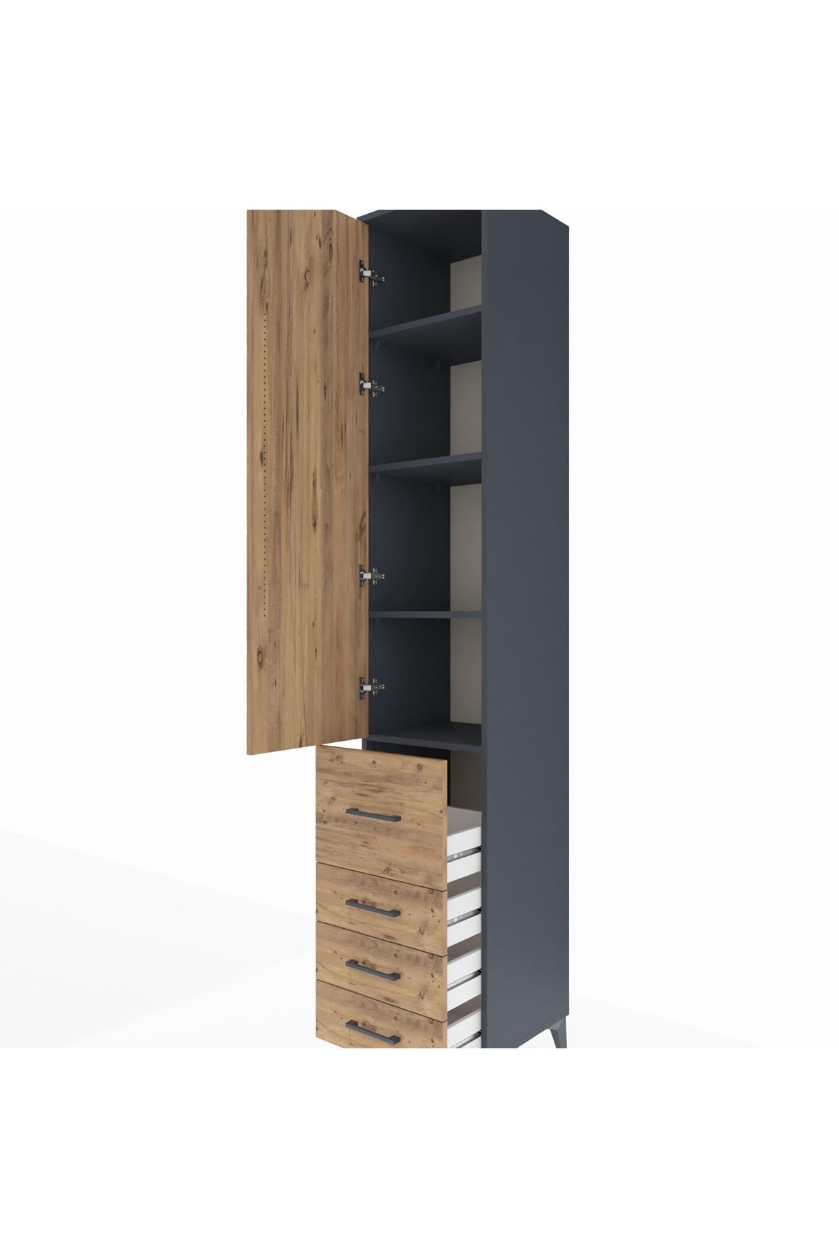 Hyperion Dolap 4 Raflı 4 Çekmeceli Tek Kapaklı 44x44x243 - S64M155V6B