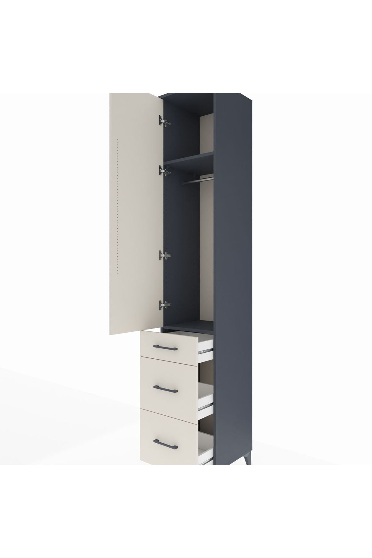 Hyperion Dolap 2 Raflı 3 Çekmeceli Tek Askılı 44x44x243 - S64M156V4B