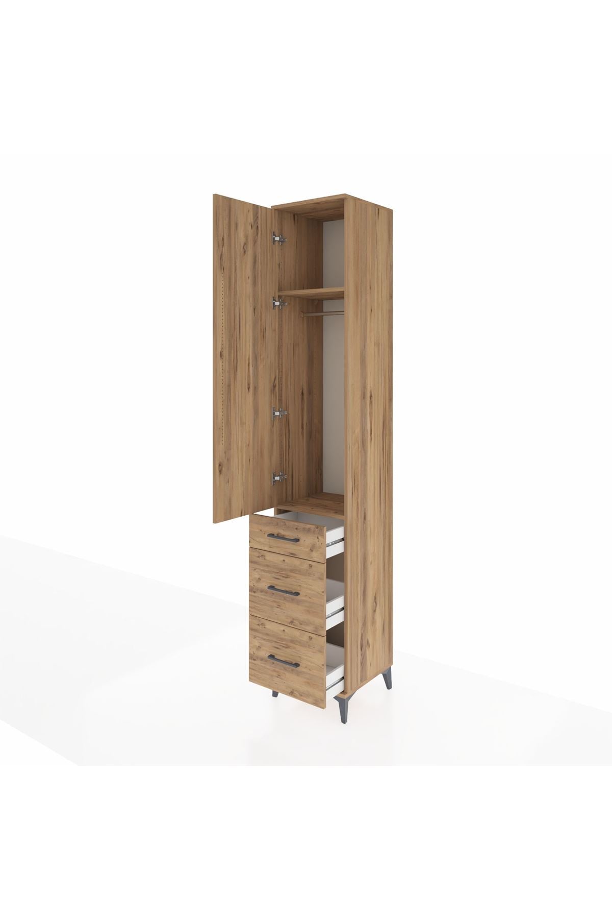 Hyperion Dolap 2 Raflı 3 Çekmeceli Tek Askılı 44x44x243 - S64M156V9B