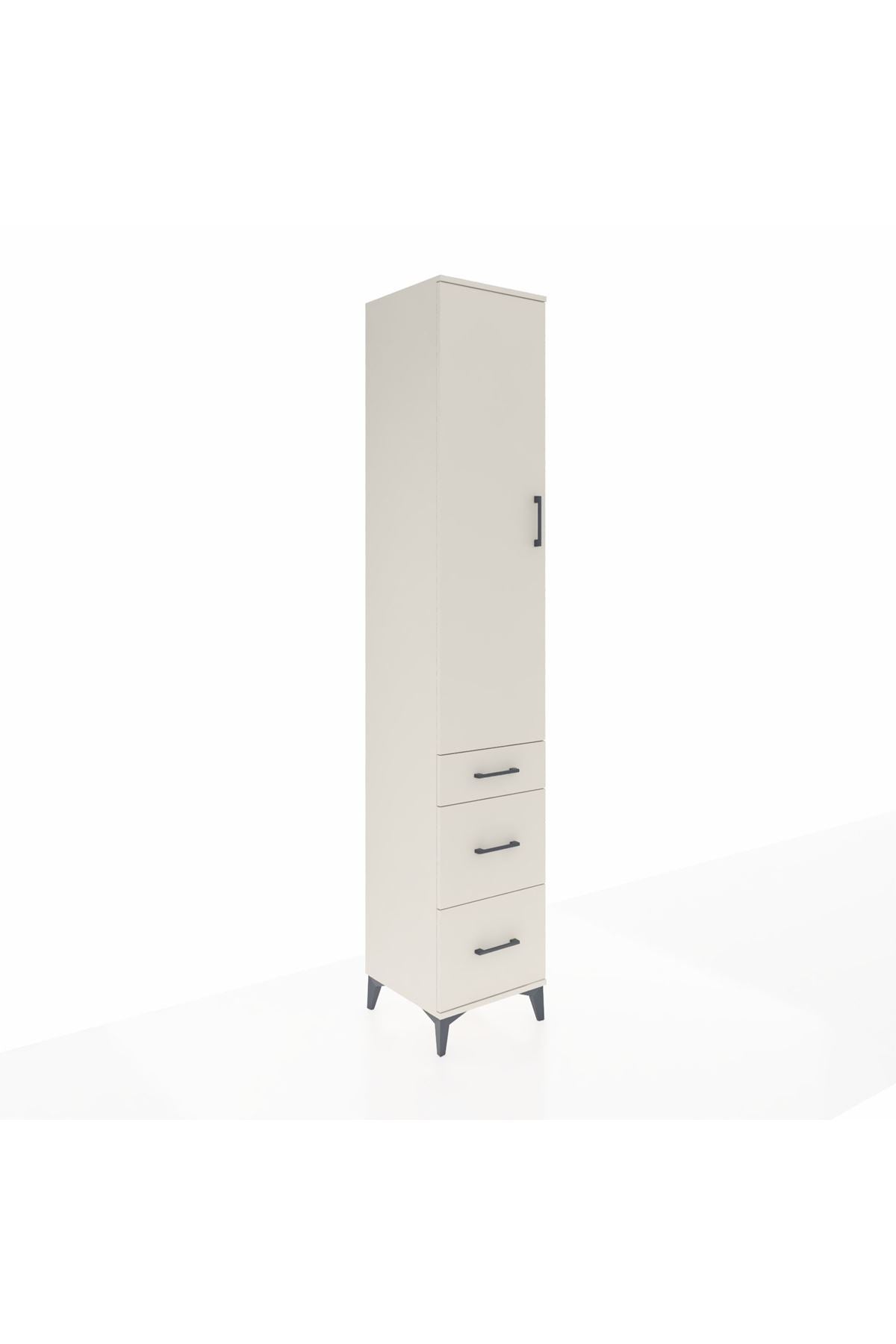 Hyperion Dolap 4 Raflı 3 Çekmeceli Tek Kapaklı 44x44x243 - S64M157V1B