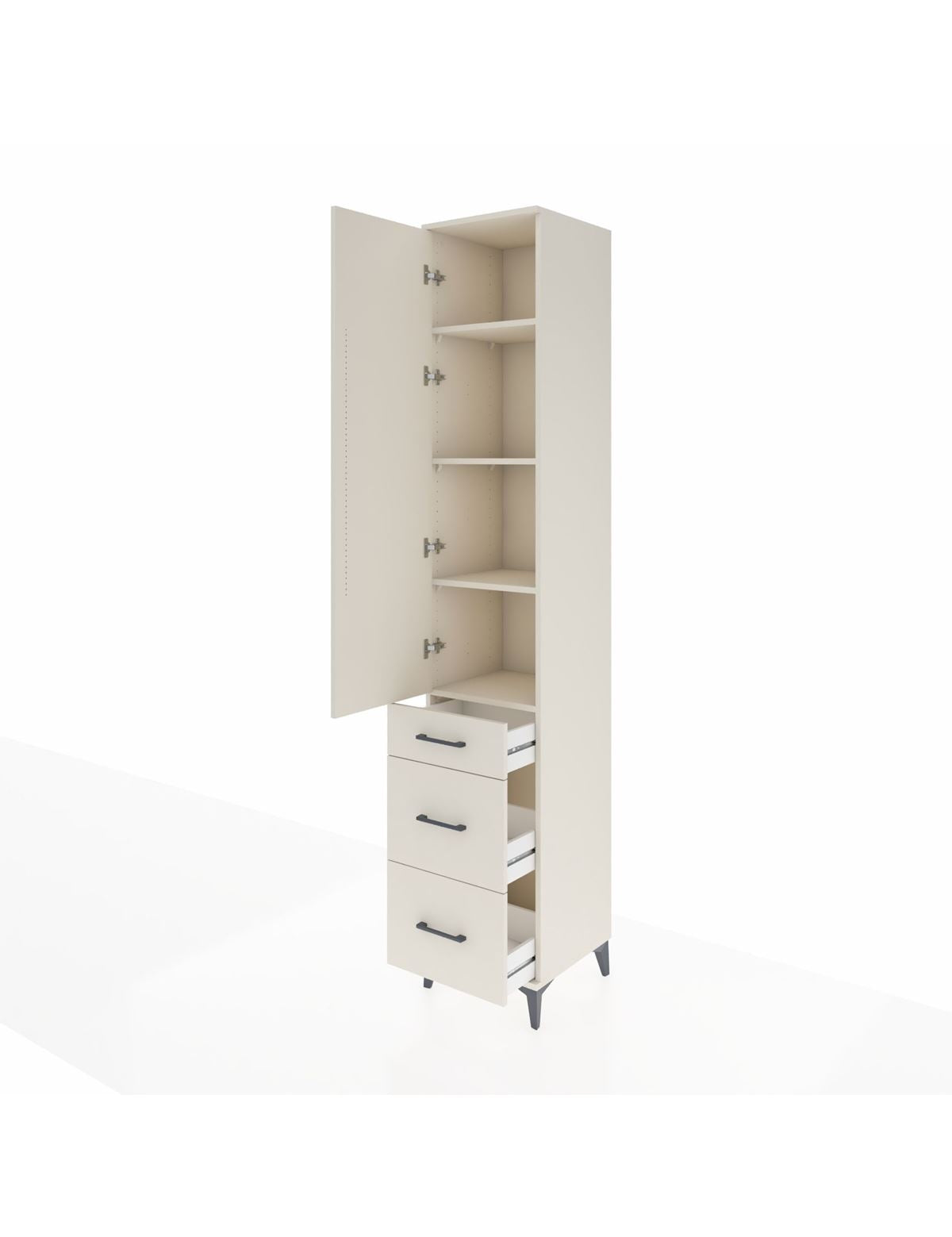 Hyperion Dolap 4 Raflı 3 Çekmeceli Tek Kapaklı 44x44x243 - S64M157V1B