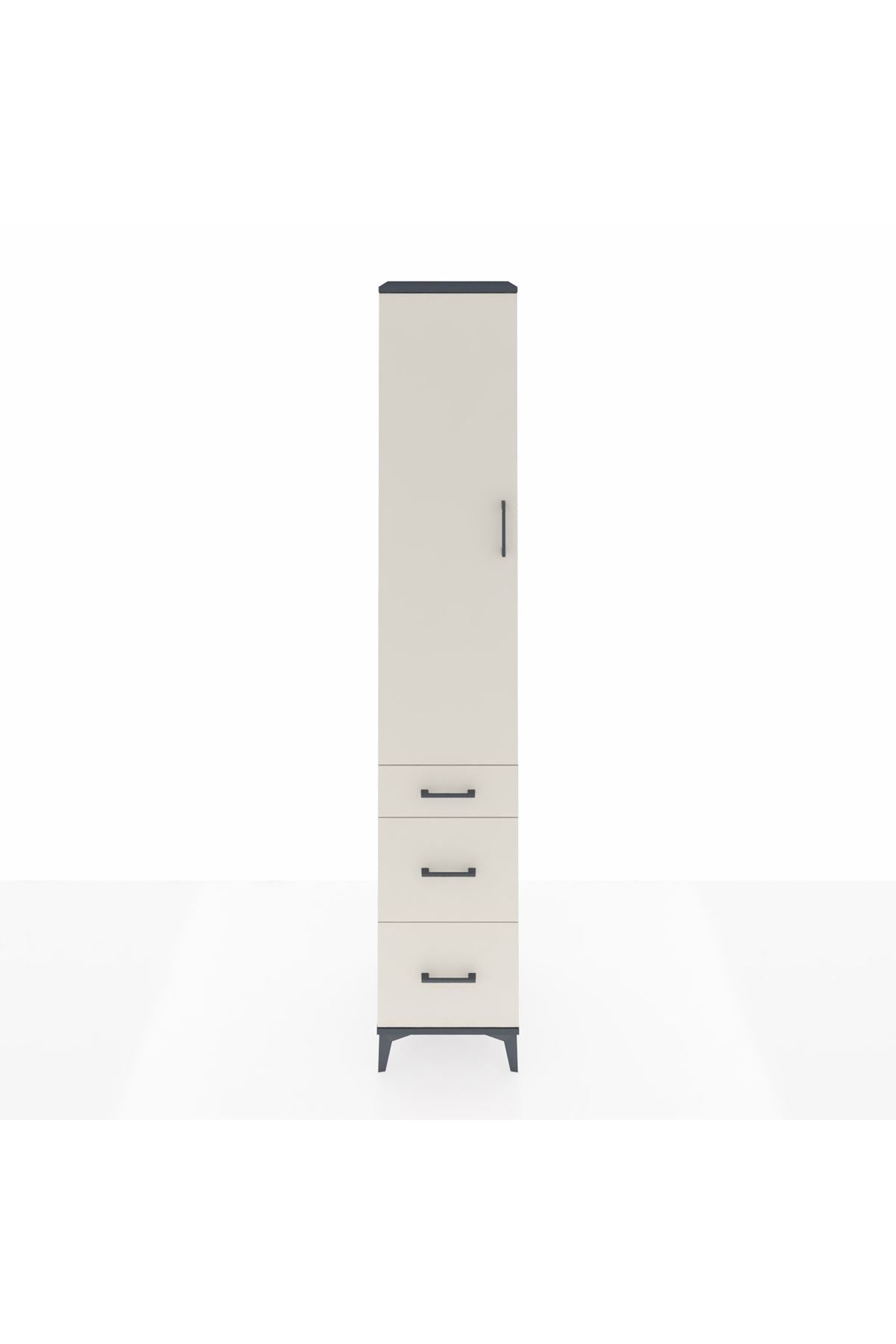 Hyperion Dolap 4 Raflı 3 Çekmeceli Tek Kapaklı 44x44x243 - S64M157V4B