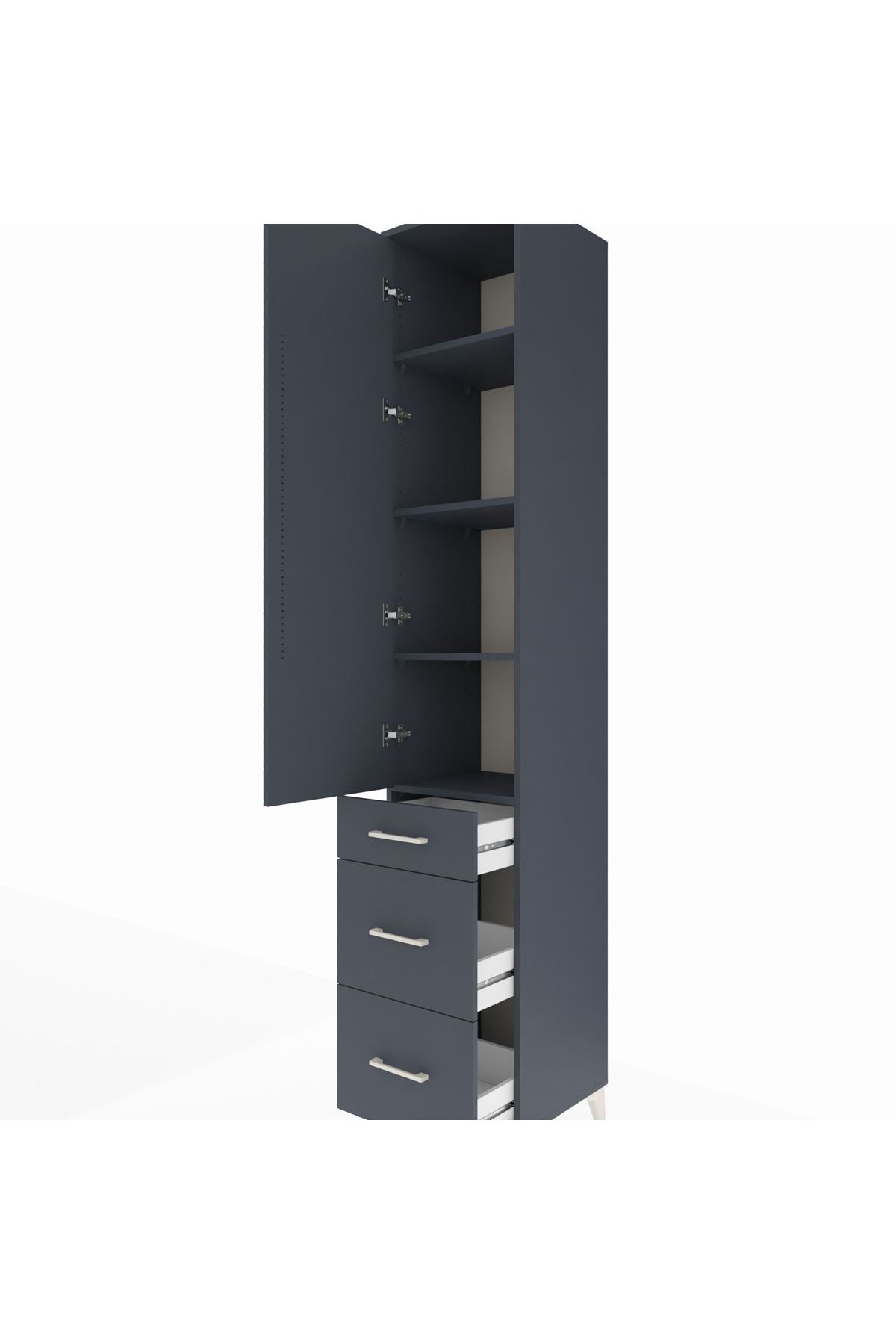 Hyperion Dolap 4 Raflı 3 Çekmeceli Tek Kapaklı 44x44x243 - S64M157V5B