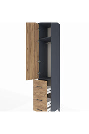 Hyperion Dolap 2 Raflı 3 Çekmeceli Tek Askılı 44x44x243 - S64M158V6B