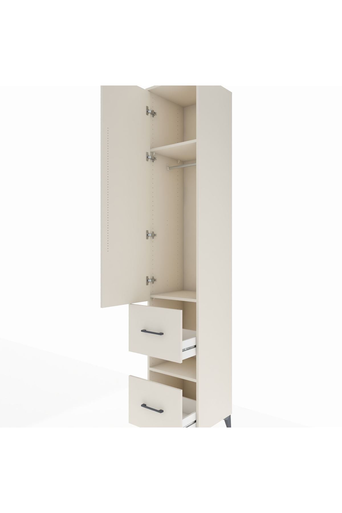 Hyperion Dolap 3 Raflı 2 Çekmeceli Tek Askılı 44x44x243 - S64M162V1B