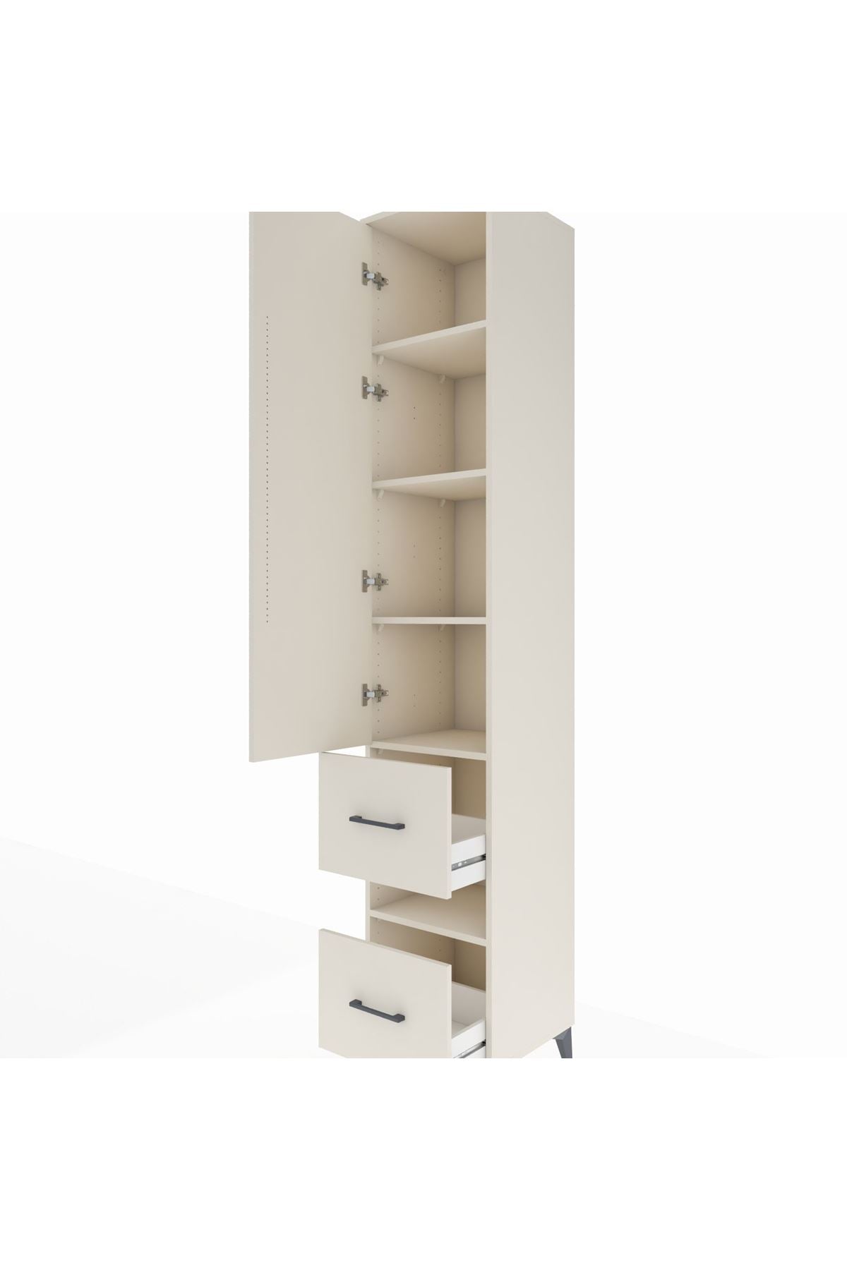 Hyperion Dolap 5 Raflı 2 Çekmeceli Tek Kapaklı 44x44x243 - S64M163V1B