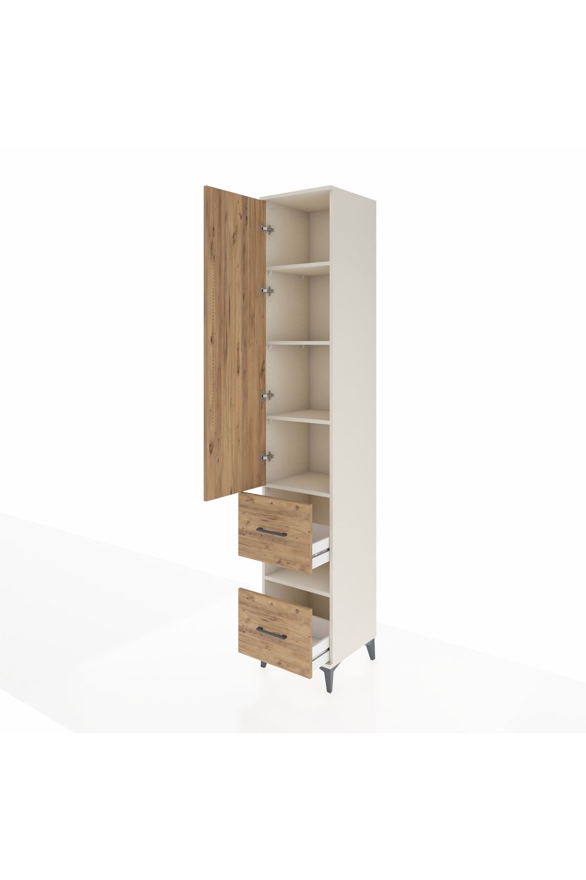 Hyperion Dolap 5 Raflı 2 Çekmeceli Tek Kapaklı 44x44x243 - S64M163V3B