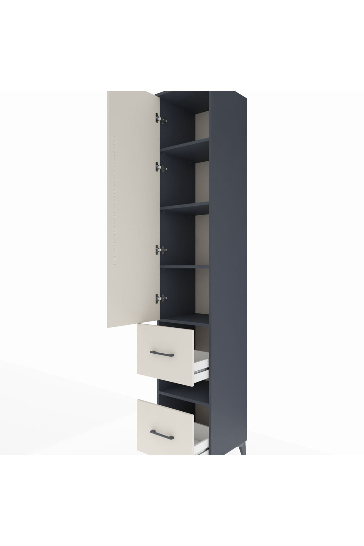 Hyperion Dolap 5 Raflı 2 Çekmeceli Tek Kapaklı 44x44x243 - S64M163V4B