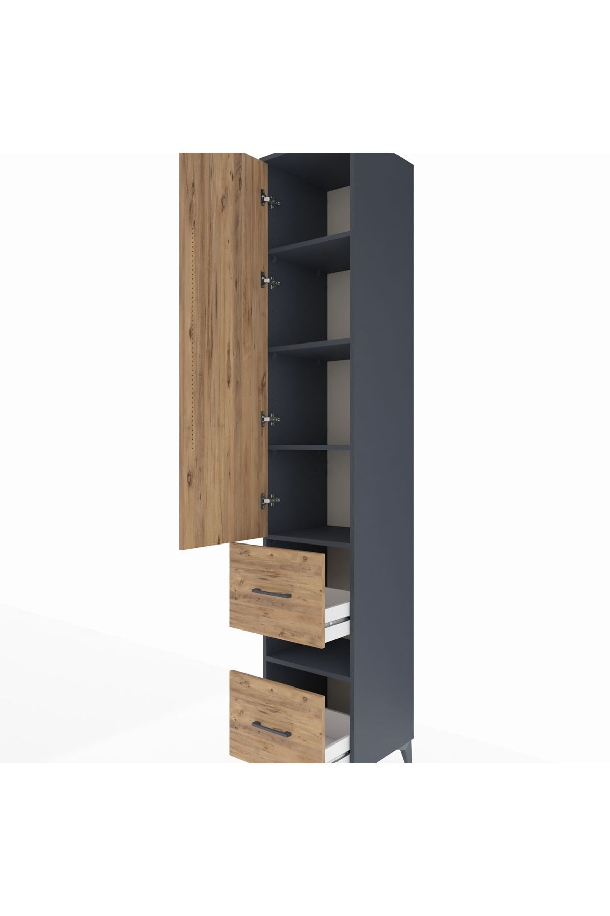 Hyperion Dolap 5 Raflı 2 Çekmeceli Tek Kapaklı 44x44x243 - S64M163V6B