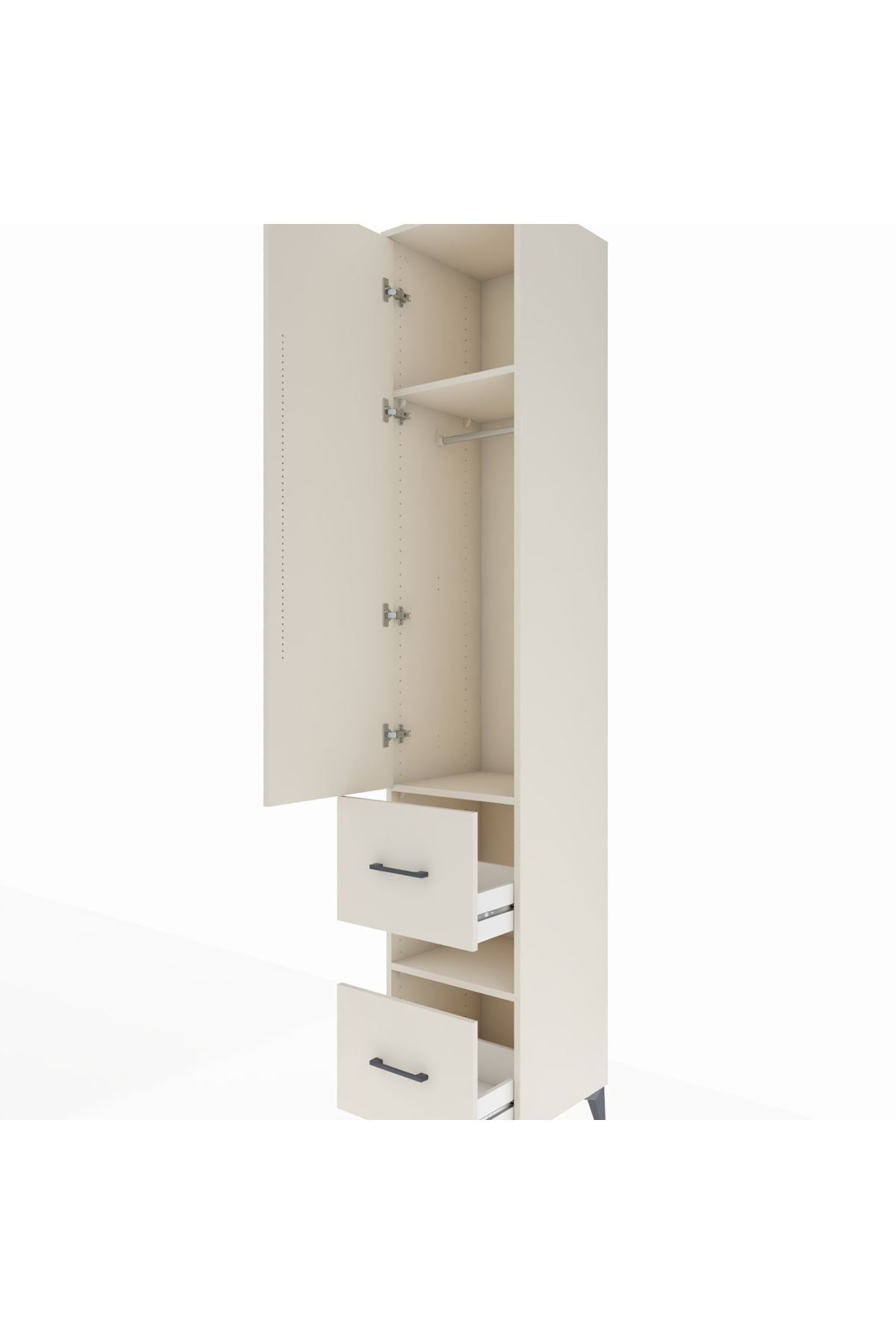 Hyperion Dolap 3 Raflı 2 Çekmeceli Tek Askılı 44x44x243 - S64M164V1B
