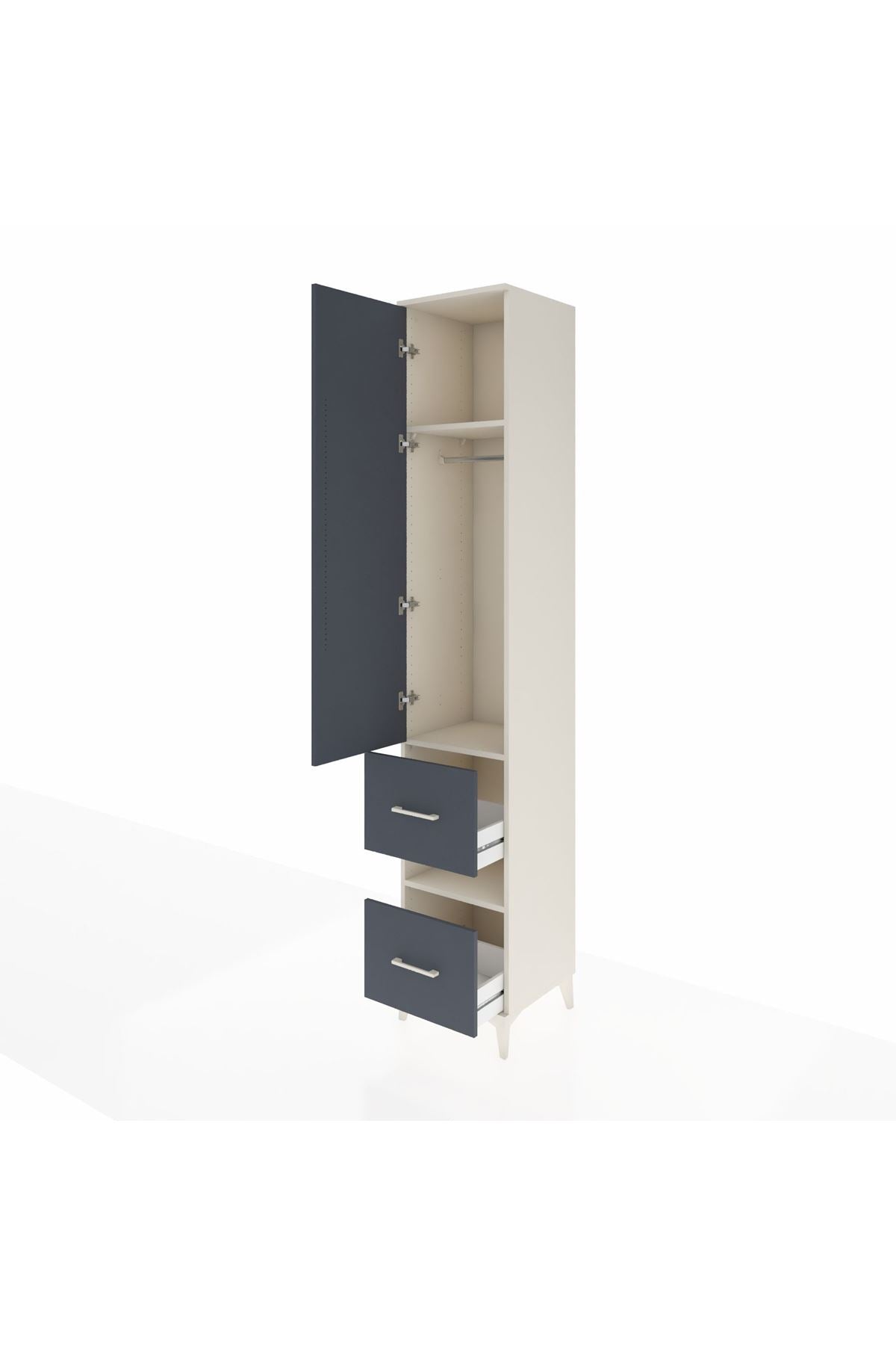 Hyperion Dolap 3 Raflı 2 Çekmeceli Tek Askılı 44x44x243 - S64M164V2B