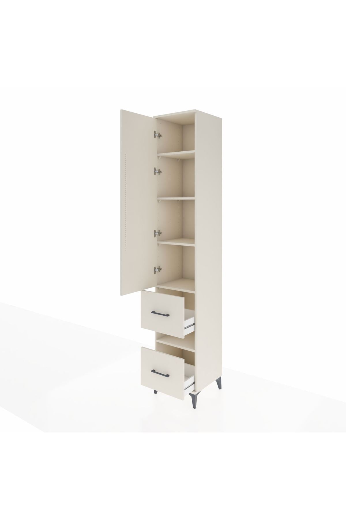 Hyperion Dolap 5 Raflı 2 Çekmeceli Tek Kapaklı 44x44x243 - S64M165V1B